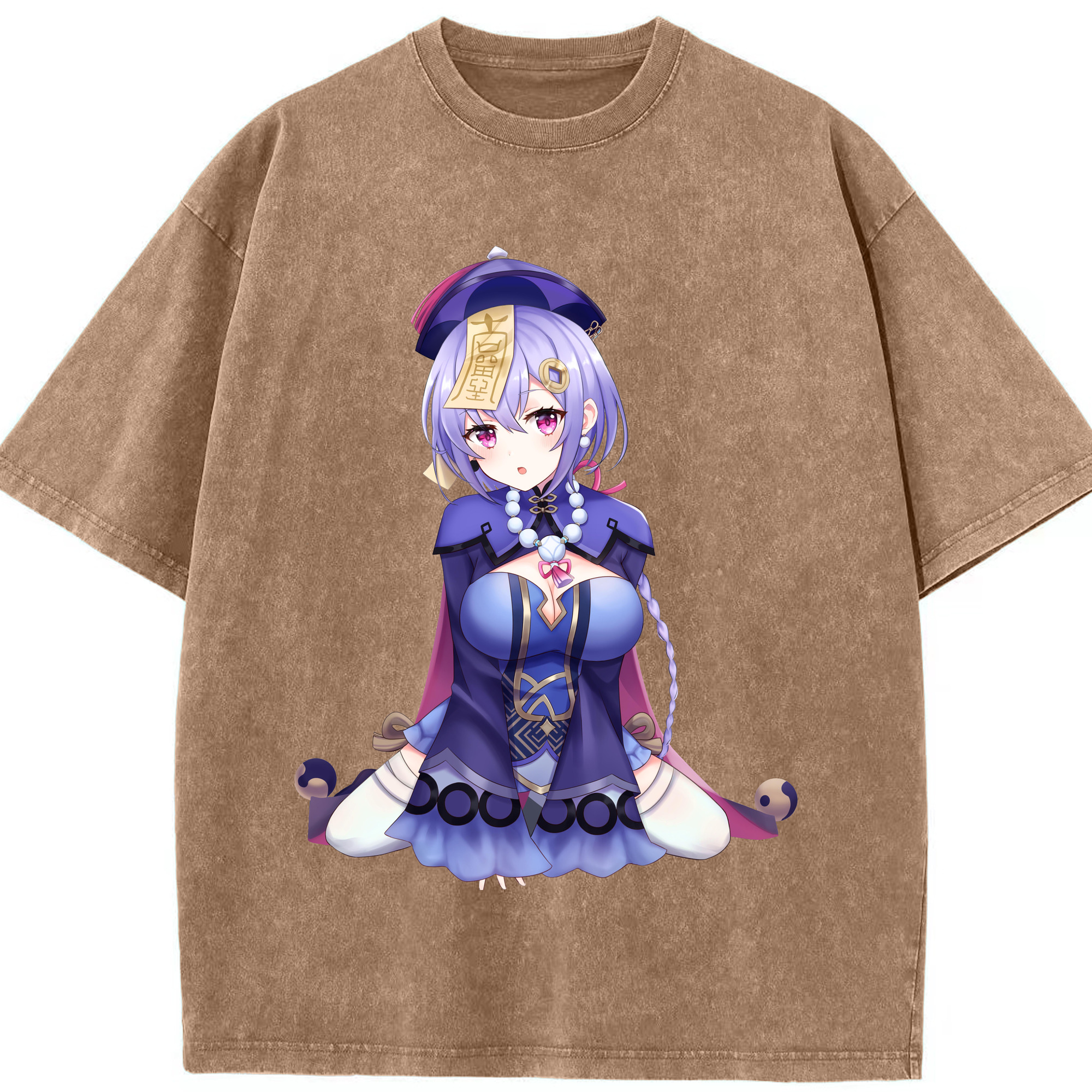 げんし神 七七 なな  genshin Nana 綿100% ヴィンテージ風 半袖Tシャツ（フロントプリント）