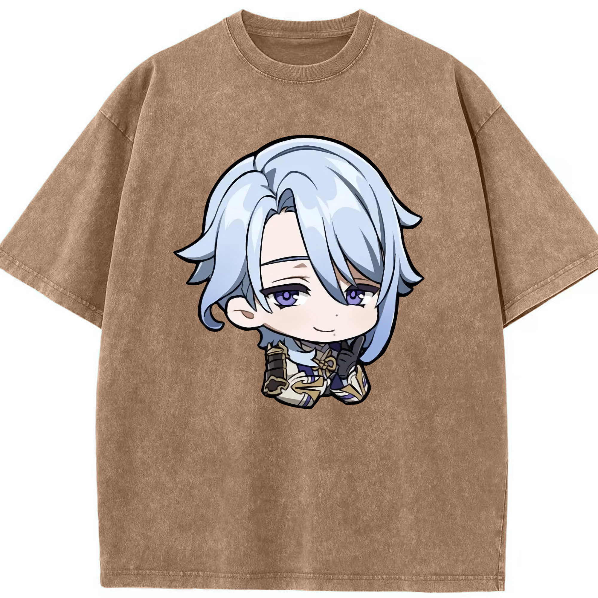 げんし神 神里綾人 かみさとあやと genshin Kamisato Ayato 綿100% ヴィンテージ風 半袖Tシャツ（フロントプリント）