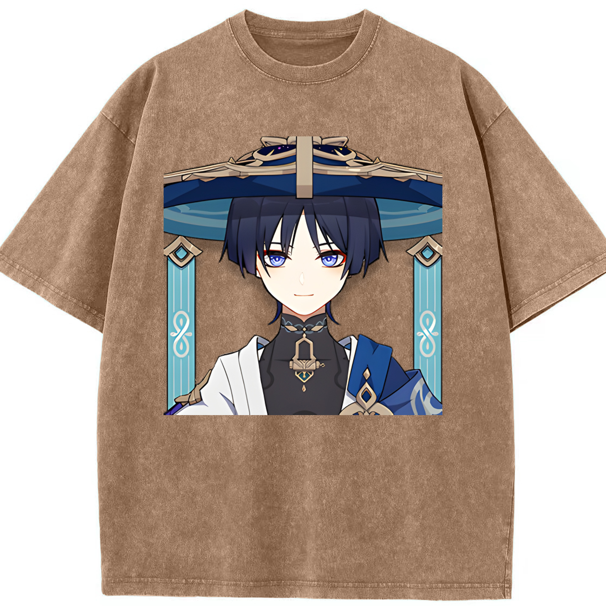 げんし神 さんペい genshin Sanpei 綿100% ヴィンテージ風 半袖Tシャツ（フロントプリント）