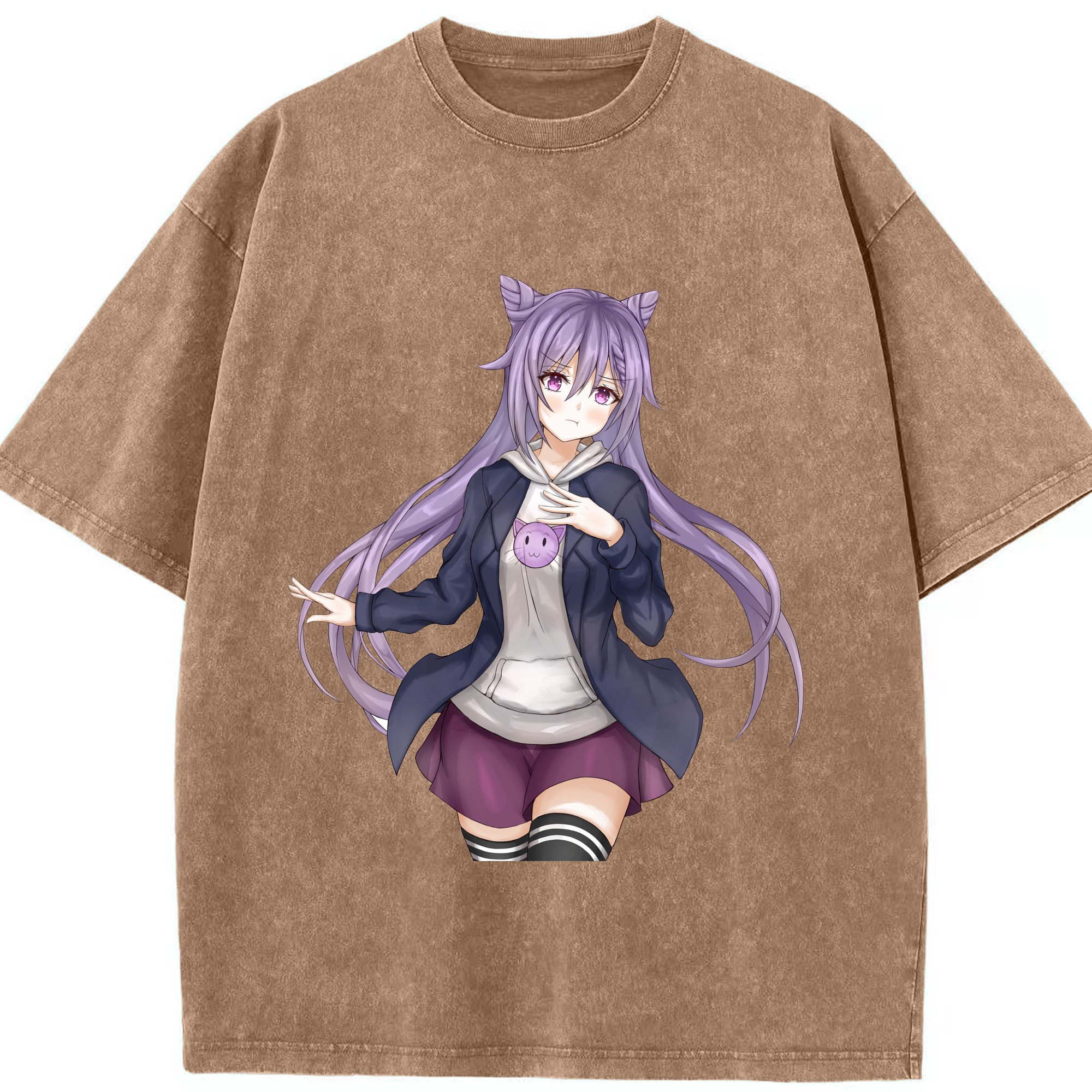 げんし神 刻晴 こくせい genshin Kokusei 綿100% ヴィンテージ風 半袖Tシャツ（フロントプリント）