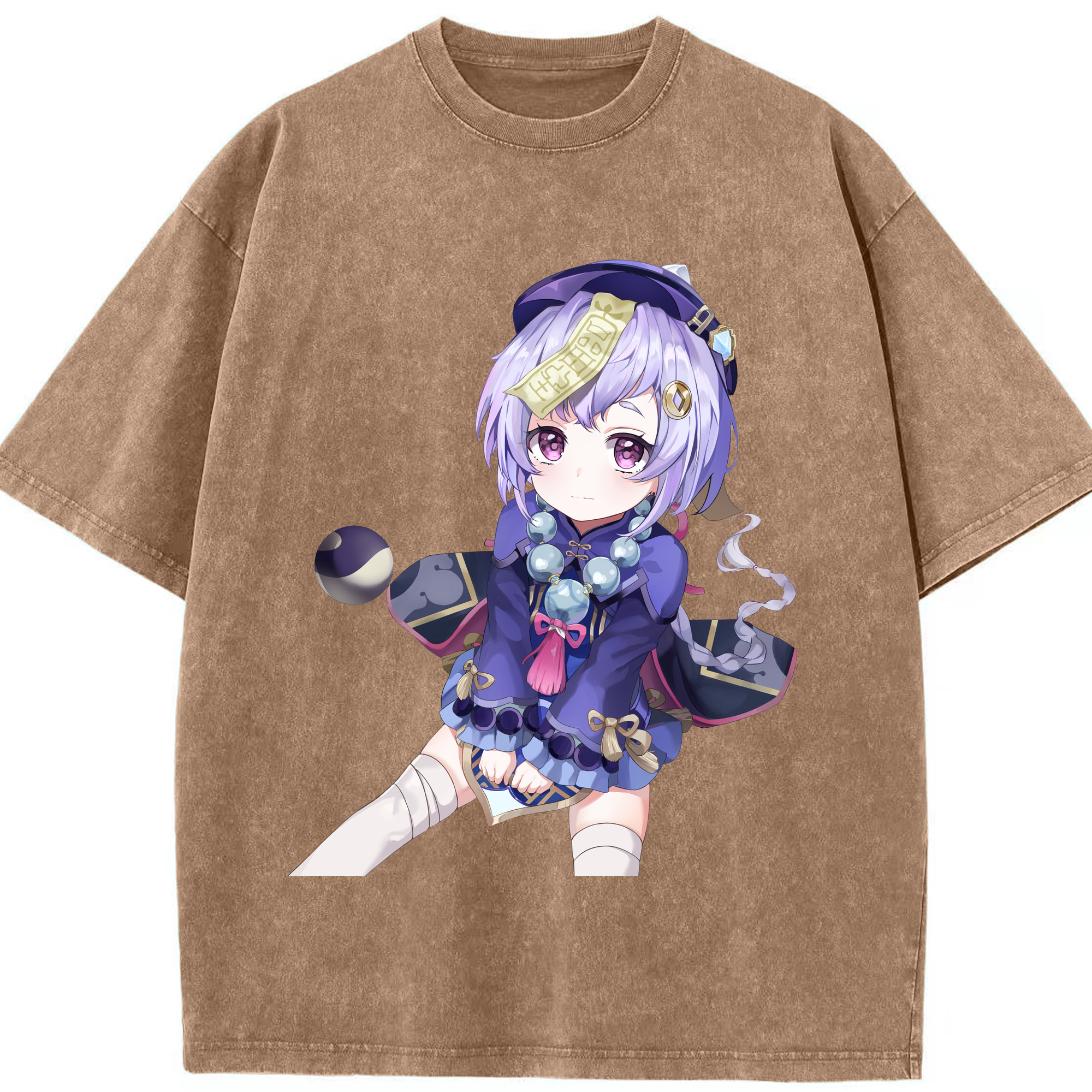 げんし神 七七 なな  genshin Nana 綿100% ヴィンテージ風 半袖Tシャツ（フロントプリント）