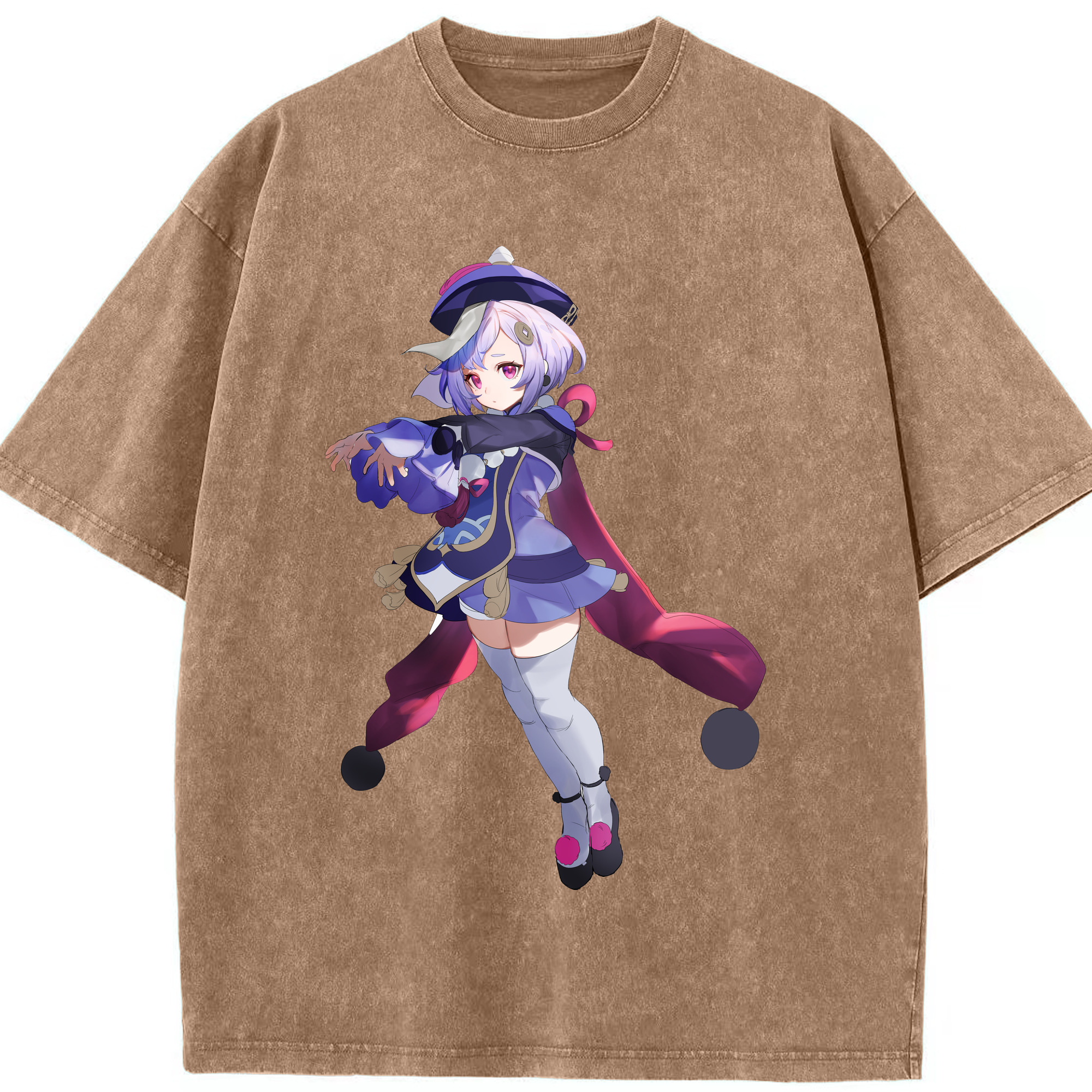 げんし神 七七 なな  genshin Nana 綿100% ヴィンテージ風 半袖Tシャツ（フロントプリント）