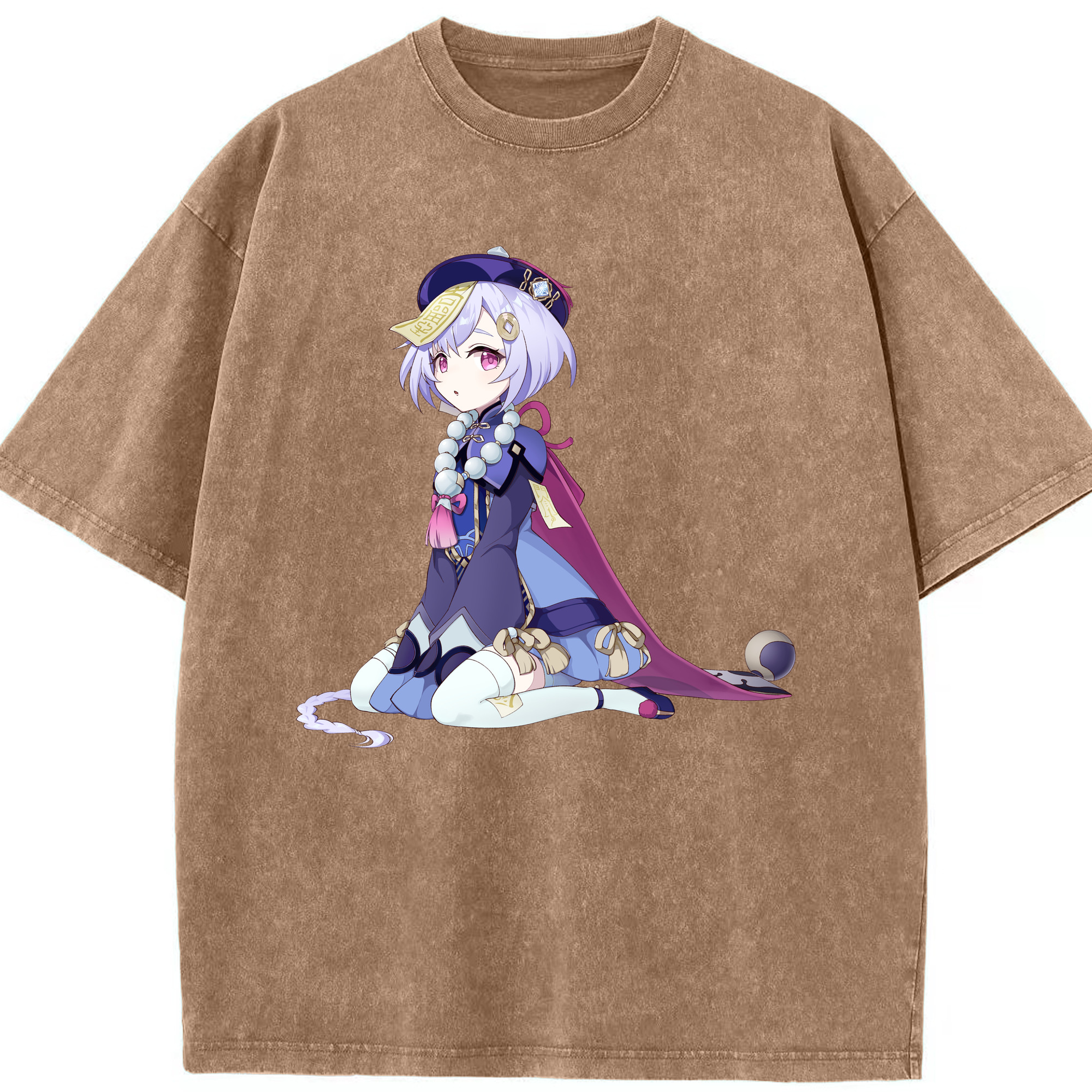 げんし神 七七 なな  genshin Nana 綿100% ヴィンテージ風 半袖Tシャツ（フロントプリント）