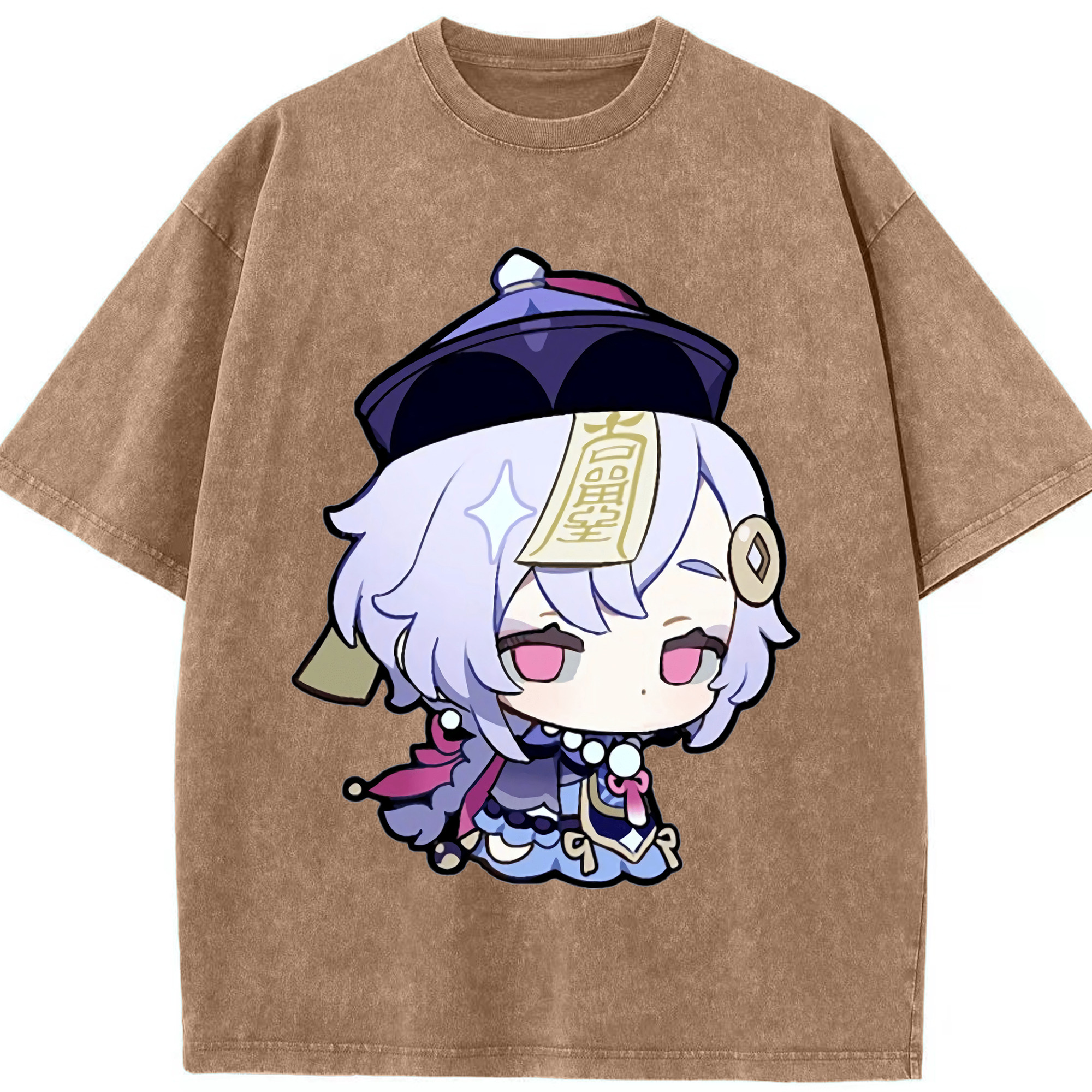げんし神 七七 なな  genshin Nana 綿100% ヴィンテージ風 半袖Tシャツ（フロントプリント）