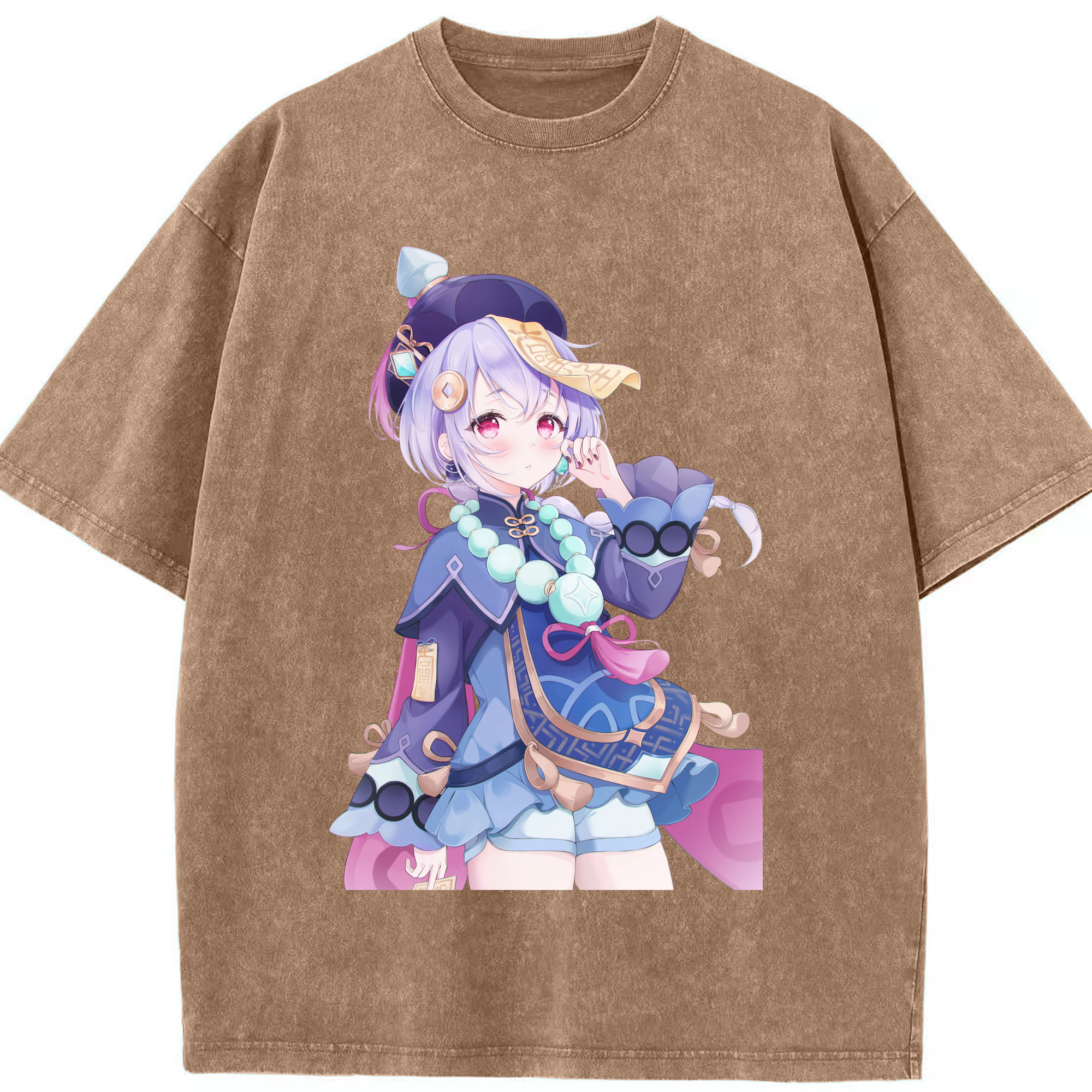 げんし神 七七 なな  genshin Nana 綿100% ヴィンテージ風 半袖Tシャツ（フロントプリント）