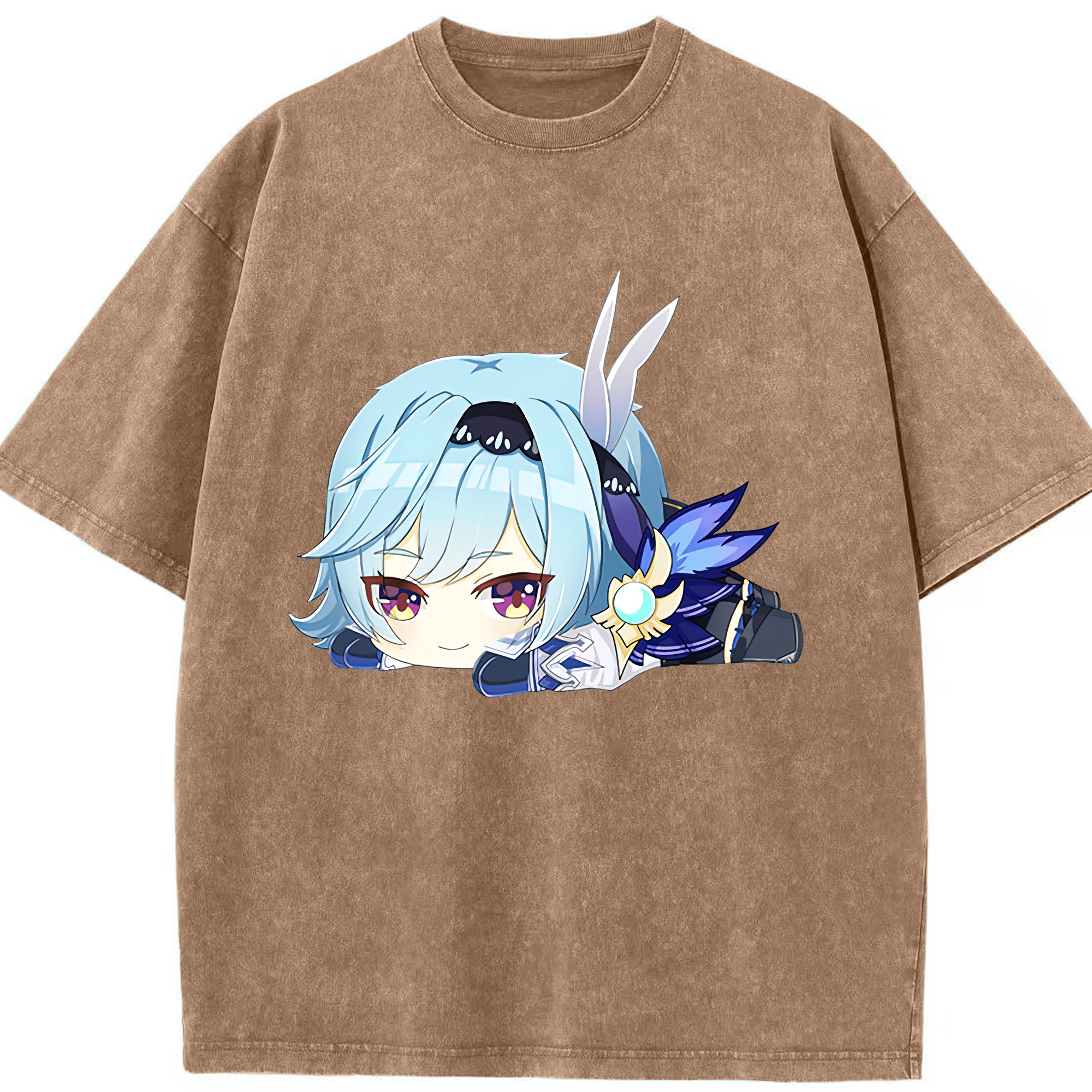 げんし神 优菈 ゆうら genshin Yūra 綿100% ヴィンテージ風 半袖Tシャツ（フロントプリント）