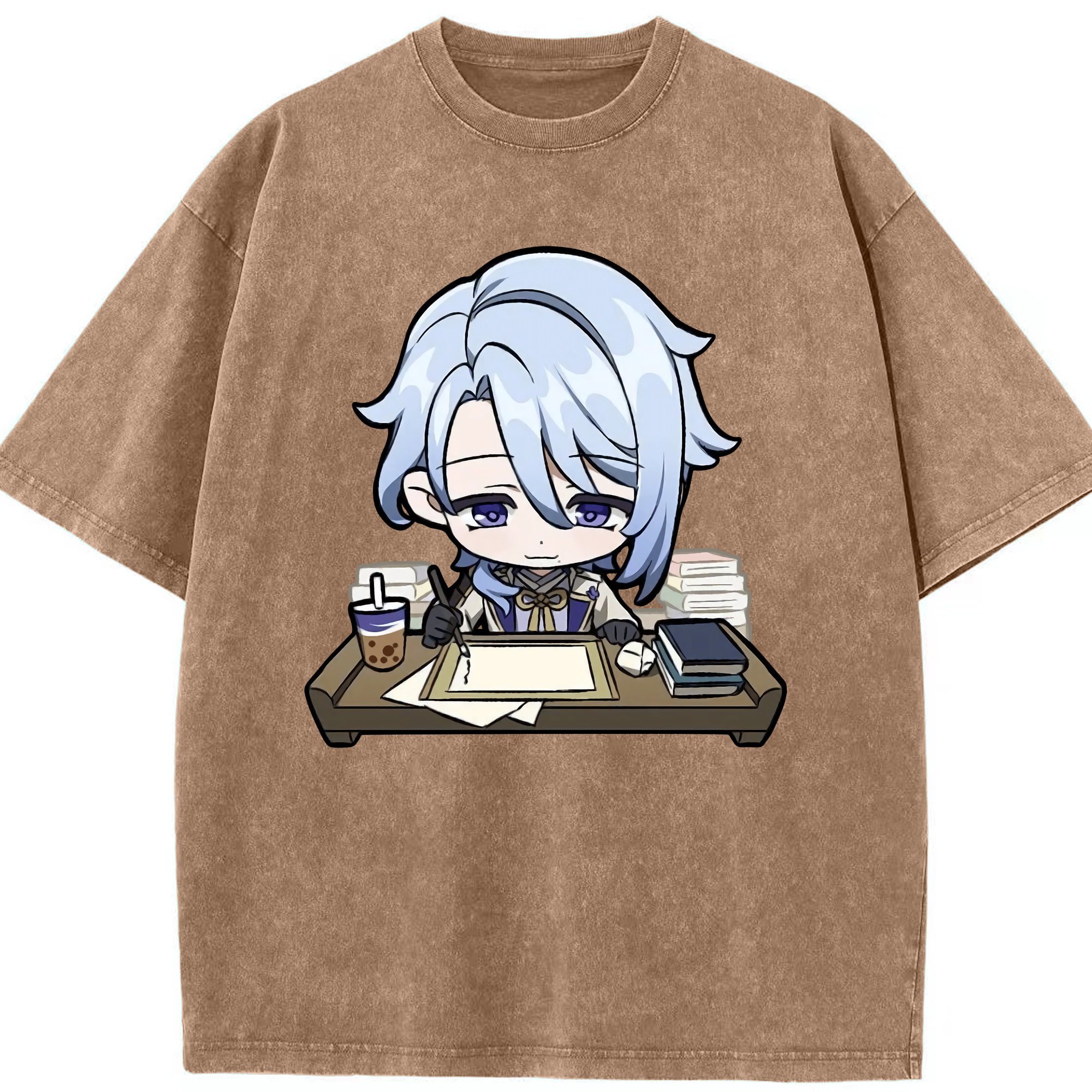 げんし神 神里綾人 かみさとあやと genshin Kamisato Ayato 綿100% ヴィンテージ風 半袖Tシャツ（フロントプリント）