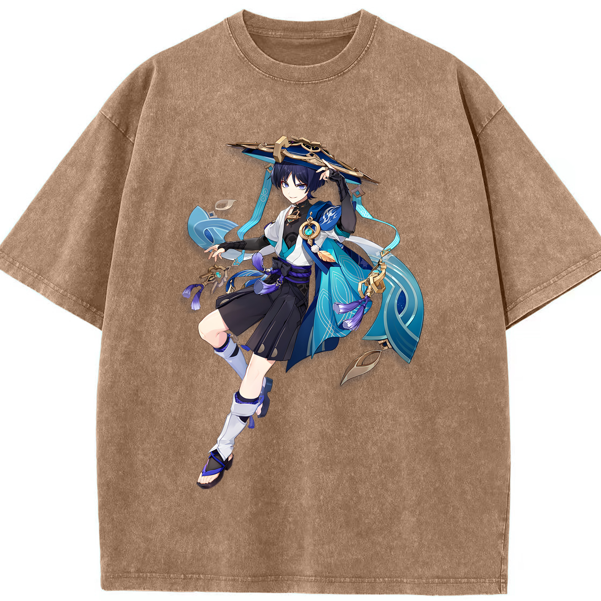 げんし神 さんペい genshin Sanpei 綿100% ヴィンテージ風 半袖Tシャツ（フロントプリント）