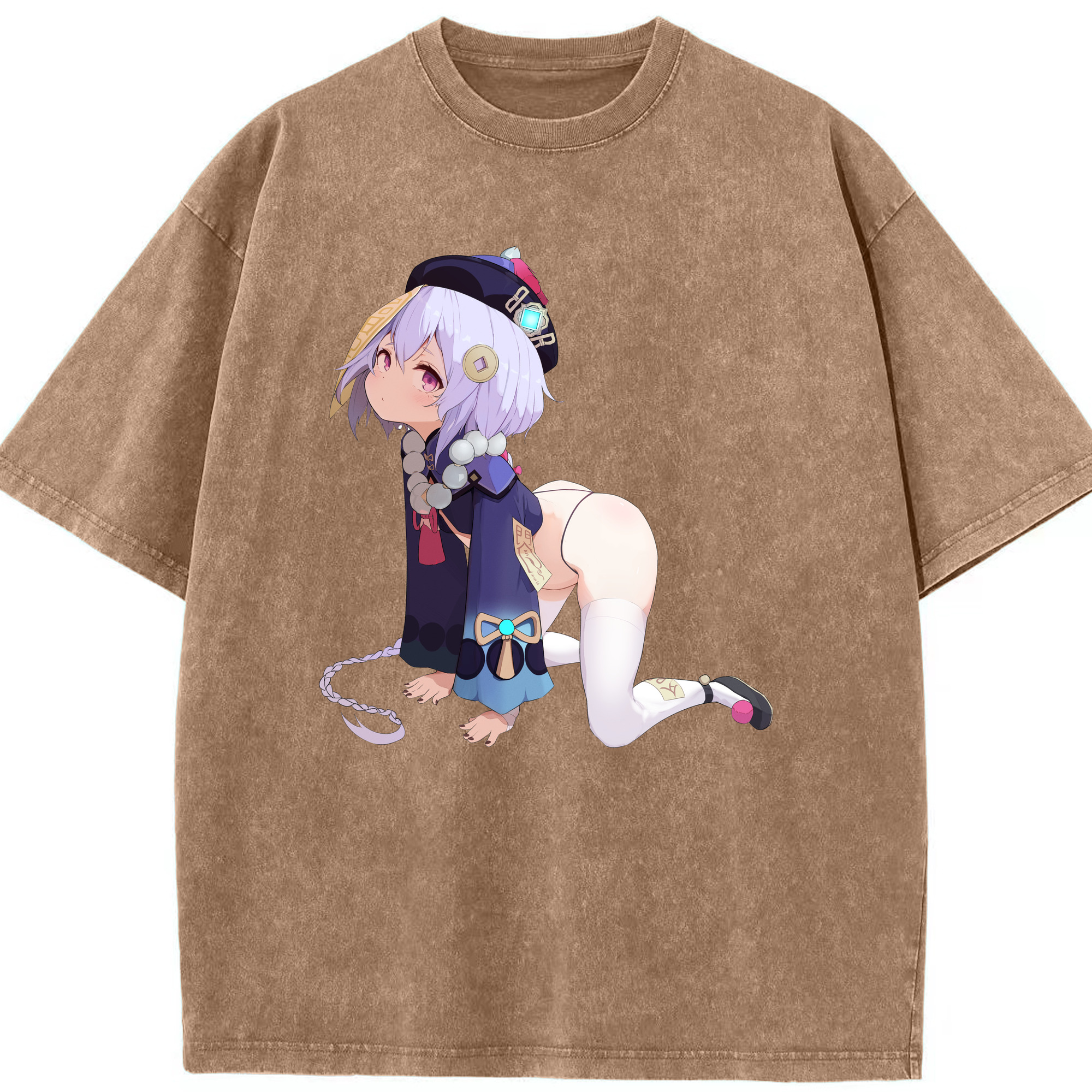 げんし神 七七 なな  genshin Nana 綿100% ヴィンテージ風 半袖Tシャツ（フロントプリント）