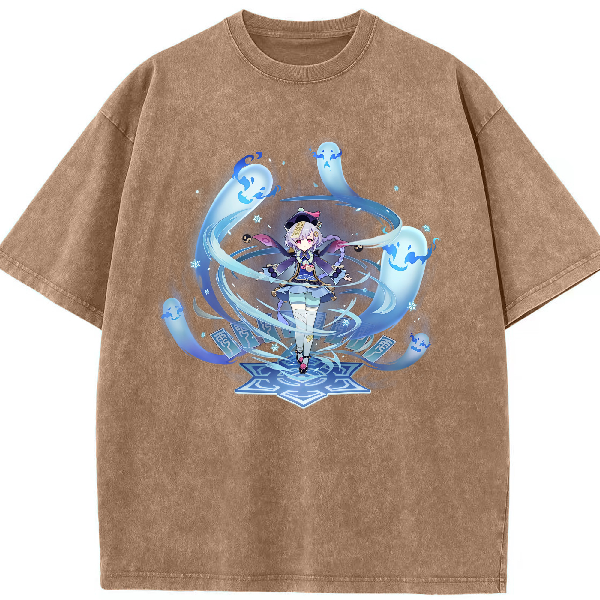 げんし神 七七 なな  genshin Nana 綿100% ヴィンテージ風 半袖Tシャツ（フロントプリント）