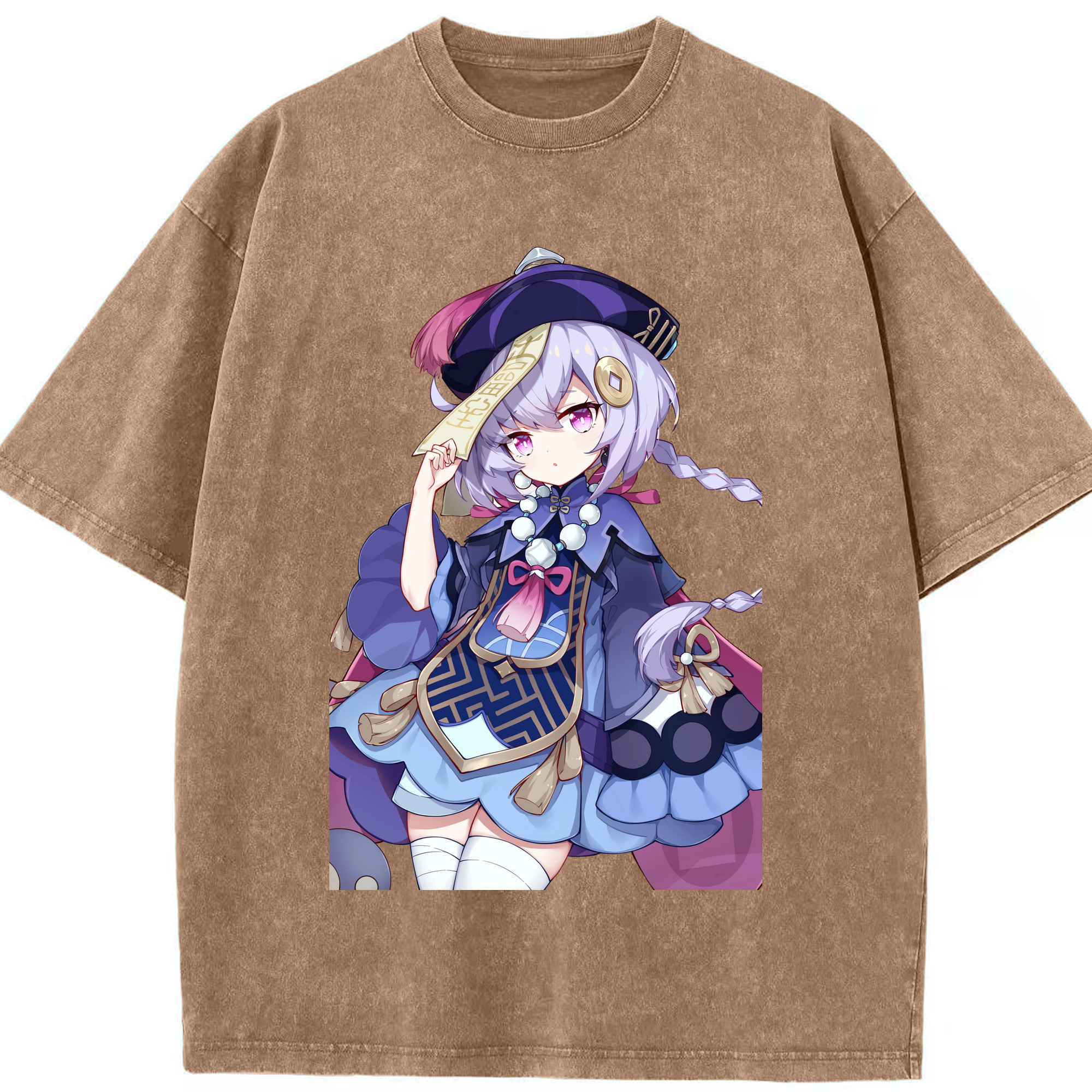 げんし神 七七 なな  genshin Nana 綿100% ヴィンテージ風 半袖Tシャツ（フロントプリント）