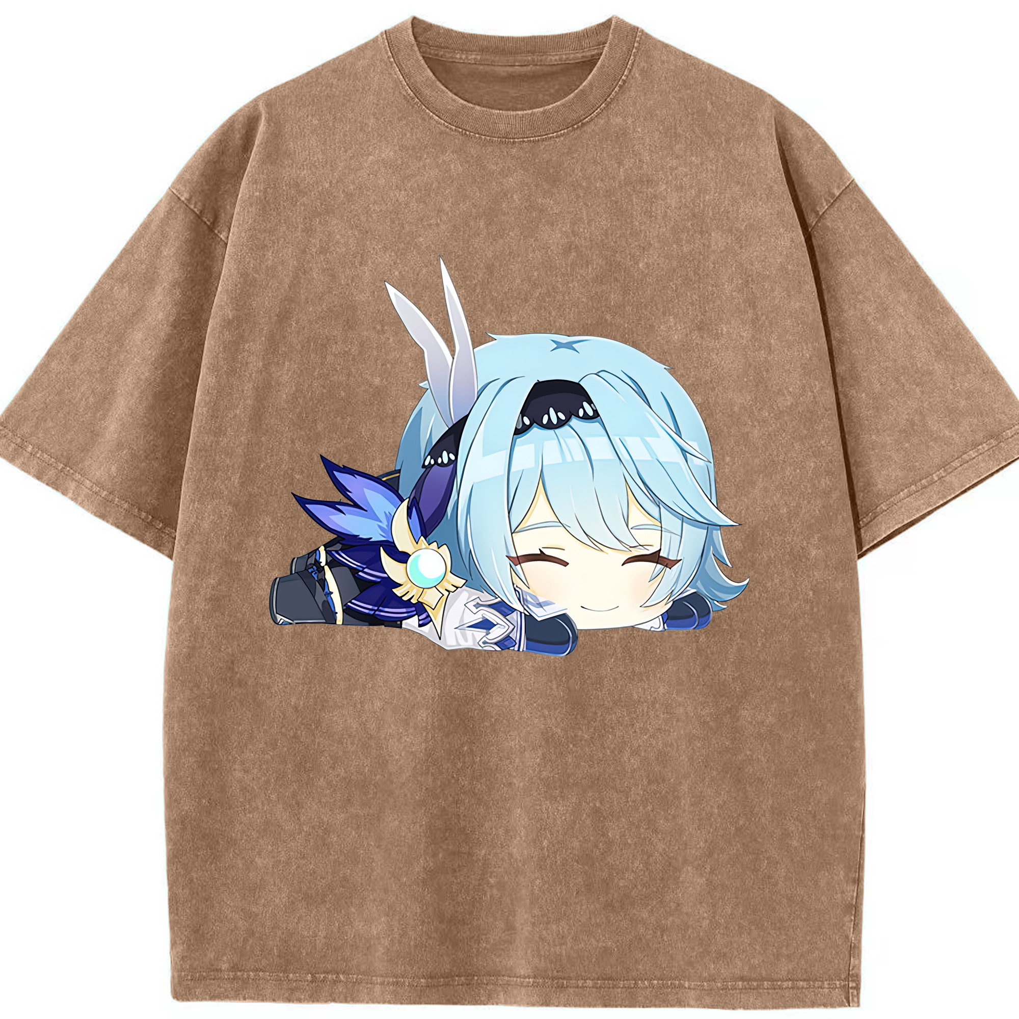 げんし神 优菈 ゆうら genshin Yūra 綿100% ヴィンテージ風 半袖Tシャツ（フロントプリント）