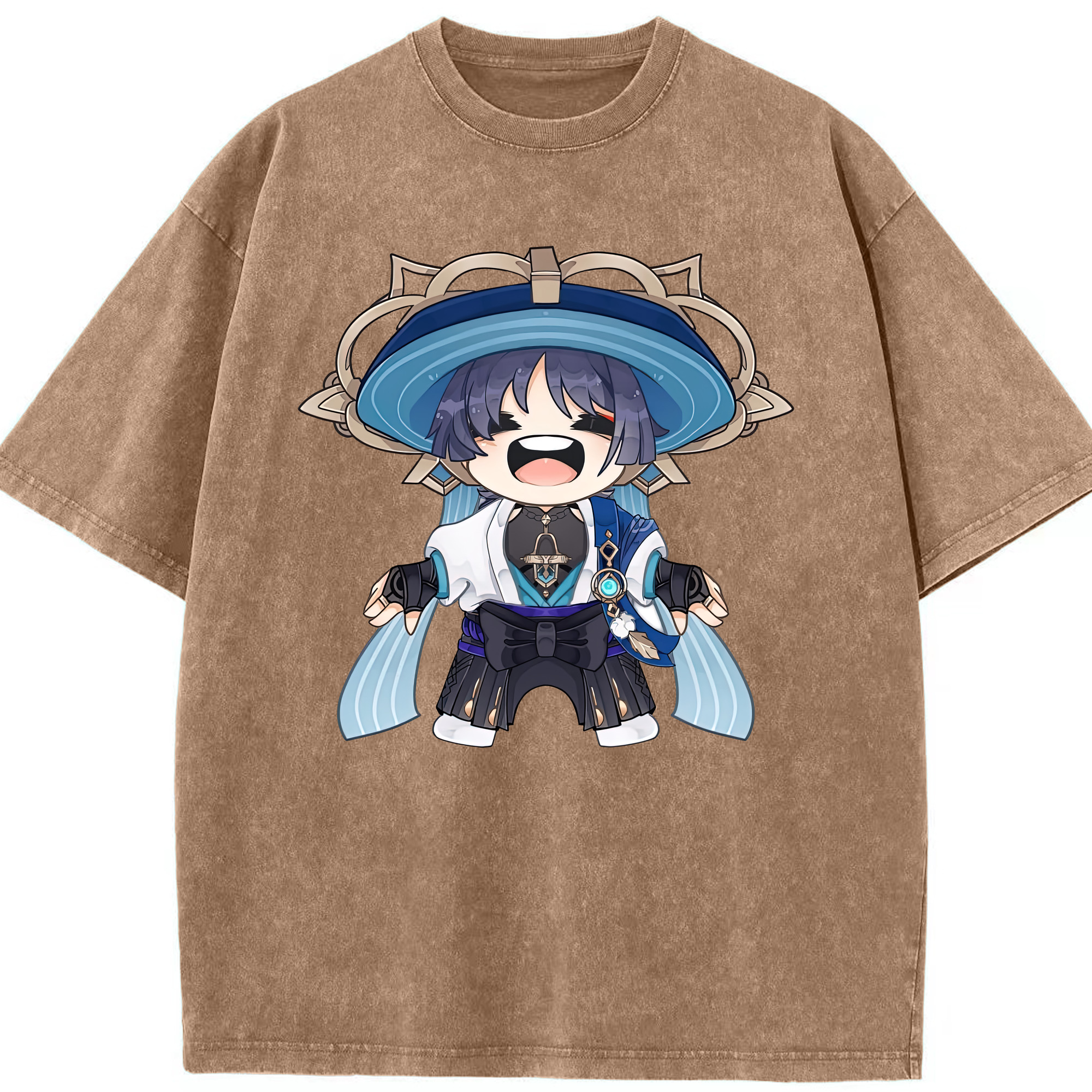 げんし神 さんペい genshin Sanpei 綿100% ヴィンテージ風 半袖Tシャツ（フロントプリント）