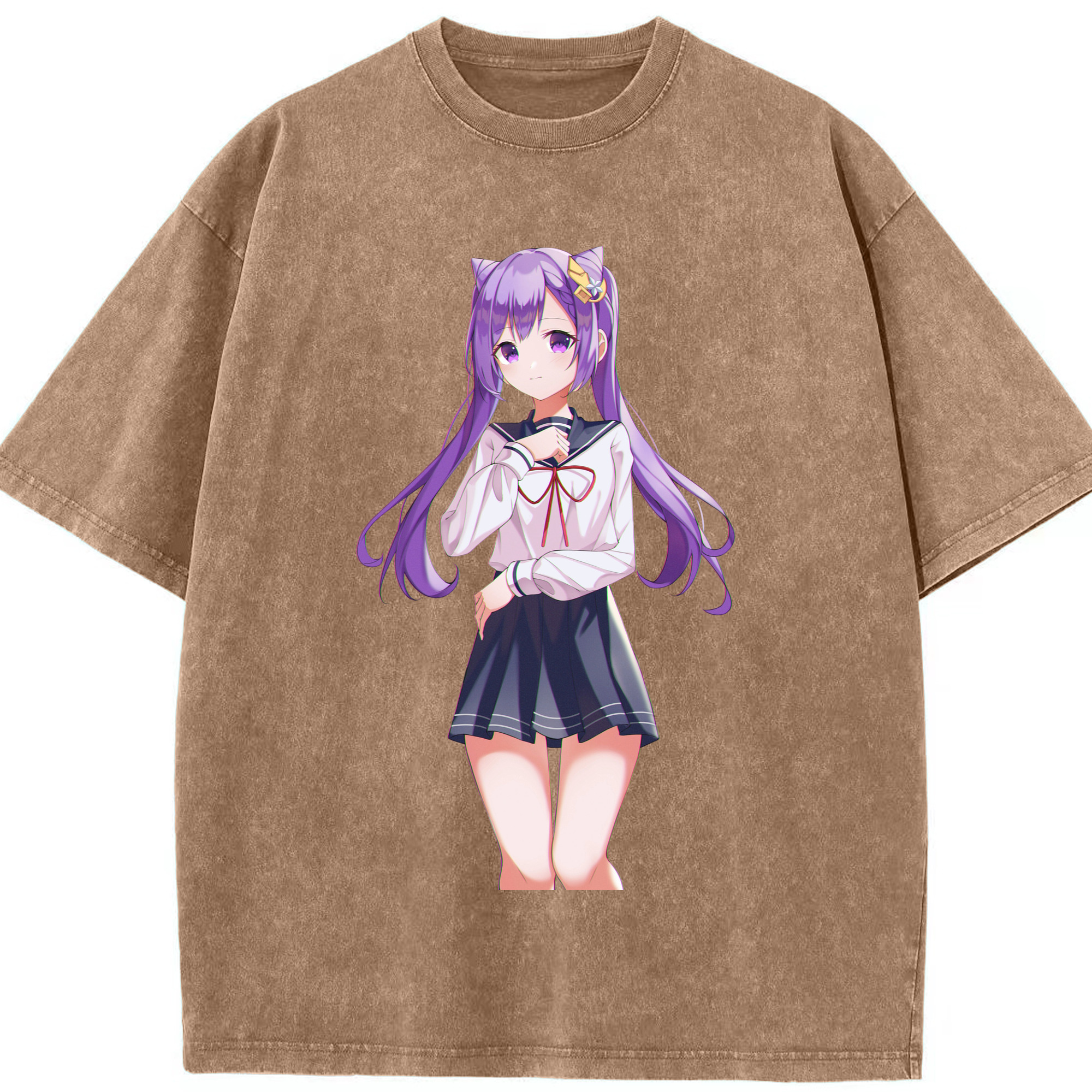 げんし神 刻晴 こくせい genshin Kokusei 綿100% ヴィンテージ風 半袖Tシャツ（フロントプリント）