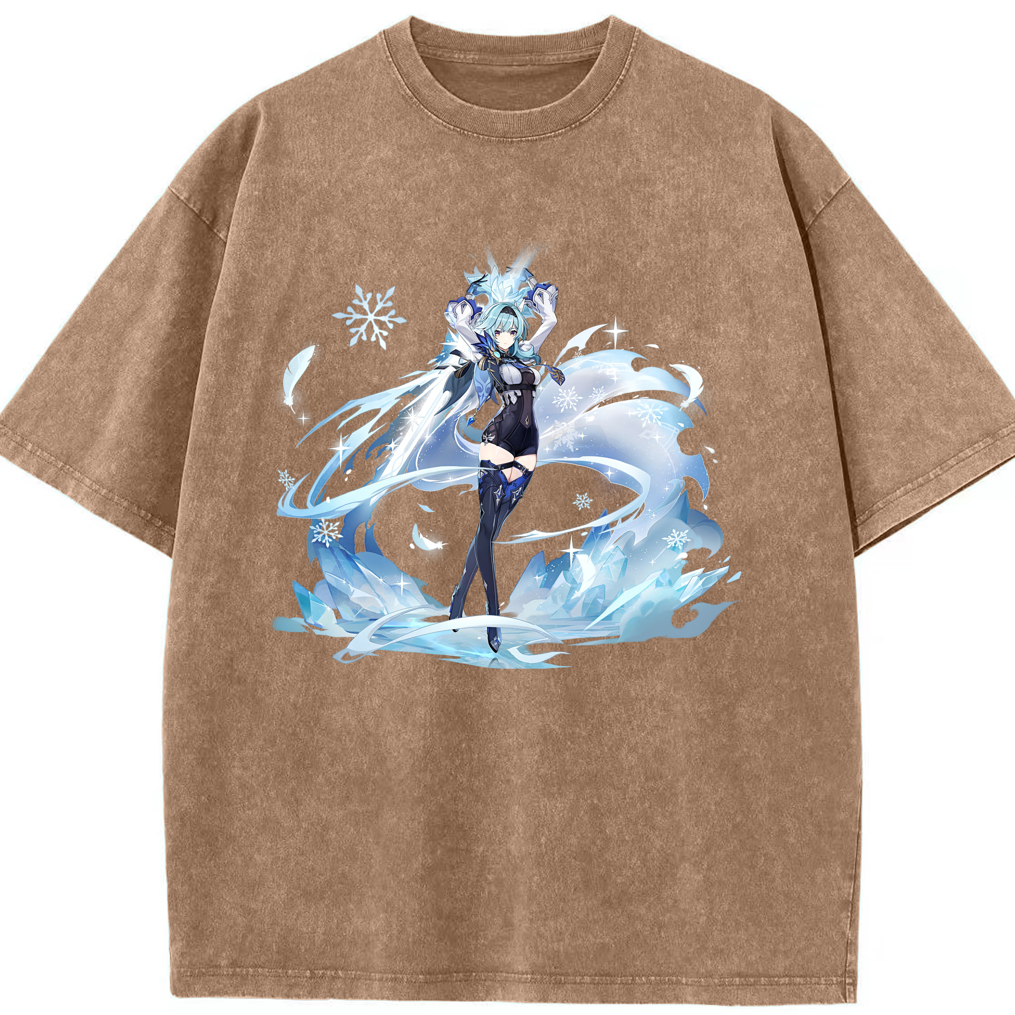げんし神 优菈 ゆうら genshin Yūra 綿100% ヴィンテージ風 半袖Tシャツ（フロントプリント）