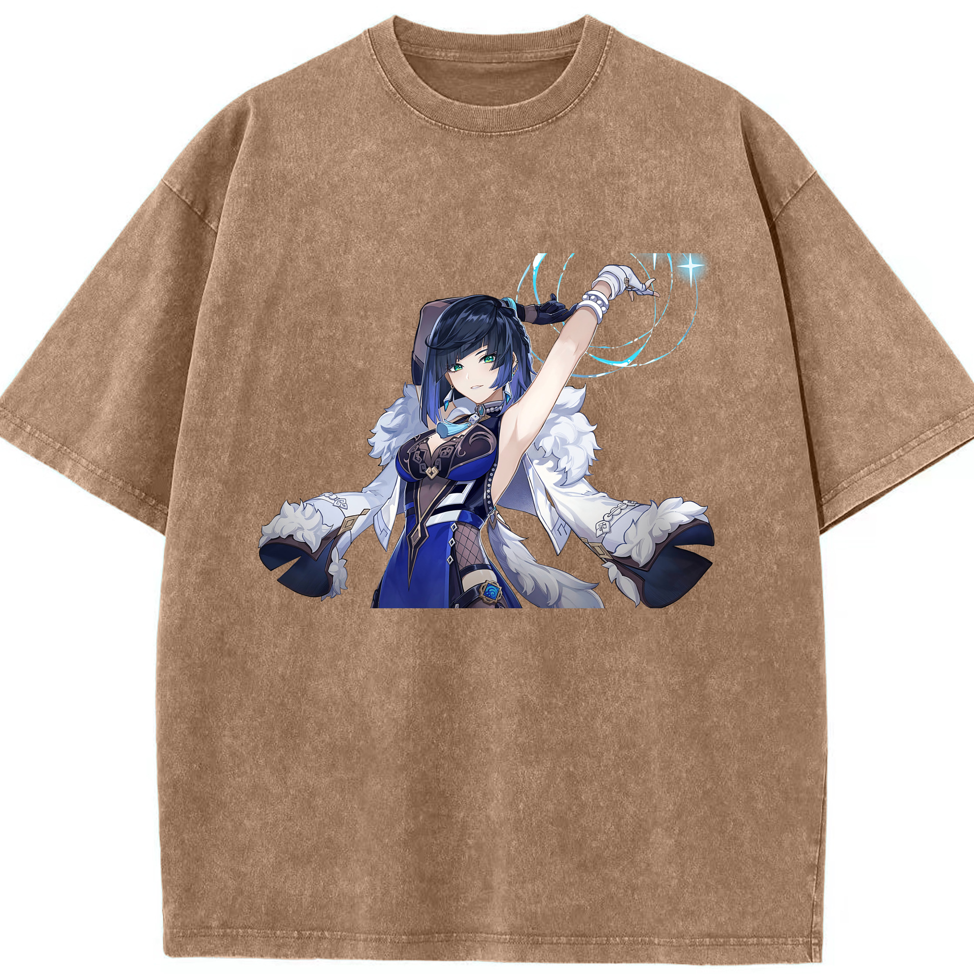 げんし神 夜兰 やらん genshin Yaran 綿100% ヴィンテージ風 半袖Tシャツ（フロントプリント）