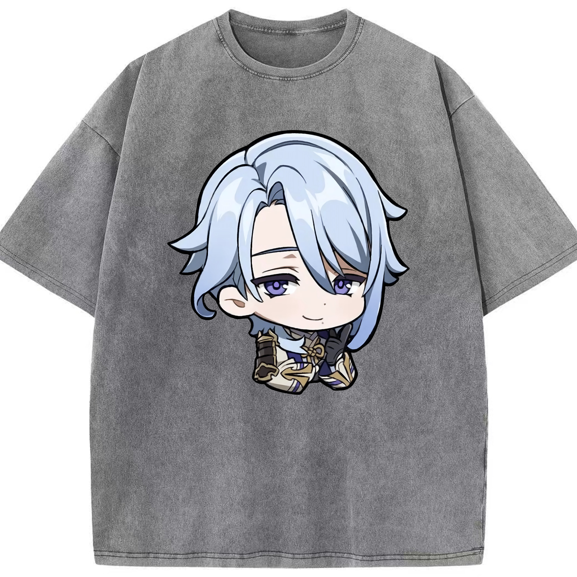げんし神 神里綾人 かみさとあやと genshin Kamisato Ayato 綿100% ヴィンテージ風 半袖Tシャツ（フロントプリント）