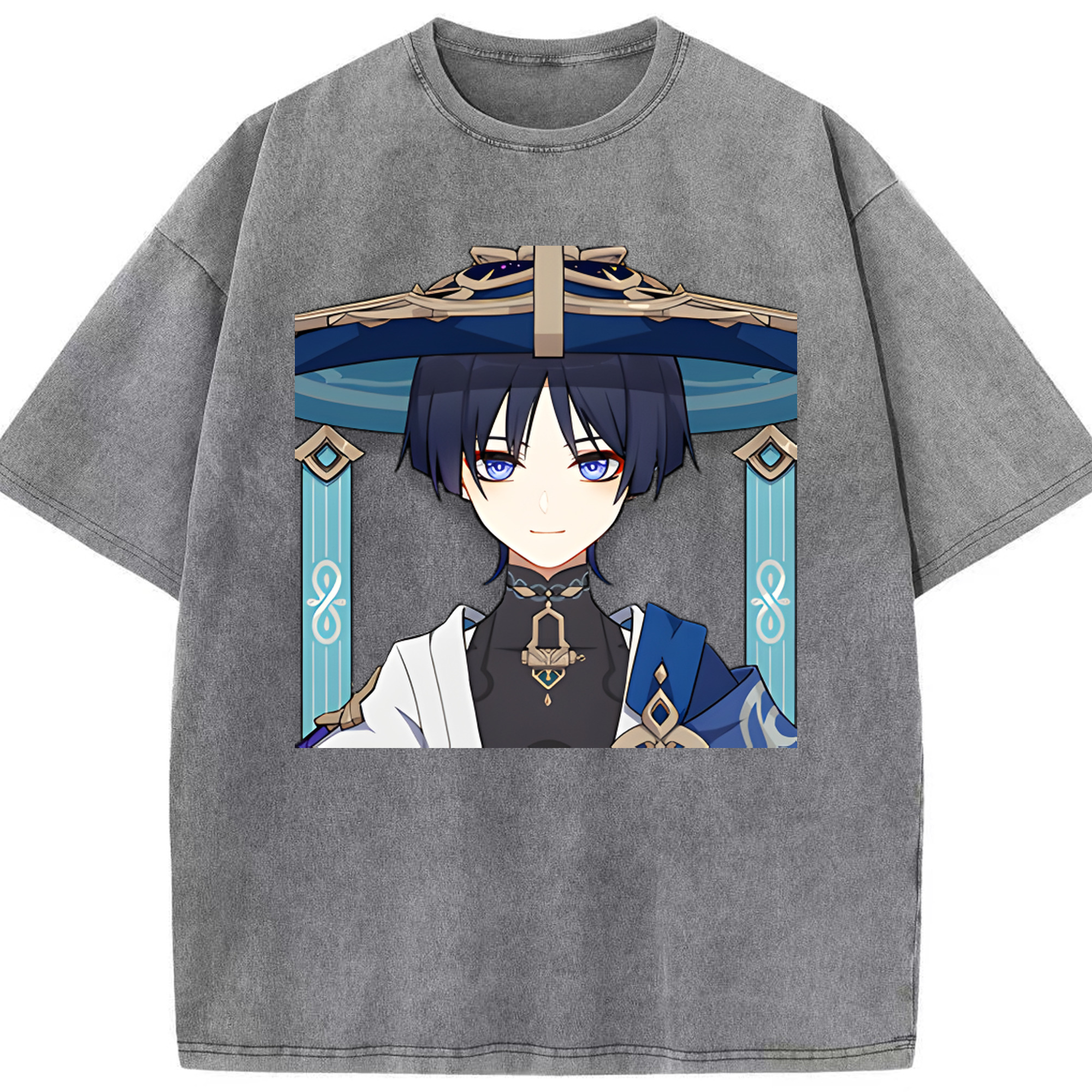 げんし神 さんペい genshin Sanpei 綿100% ヴィンテージ風 半袖Tシャツ（フロントプリント）