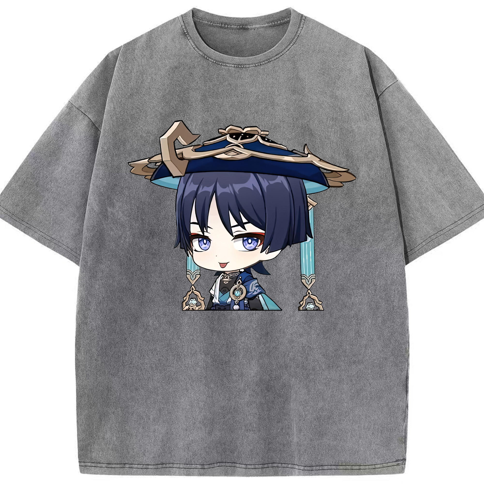 げんし神 さんペい genshin Sanpei 綿100% ヴィンテージ風 半袖Tシャツ（フロントプリント）