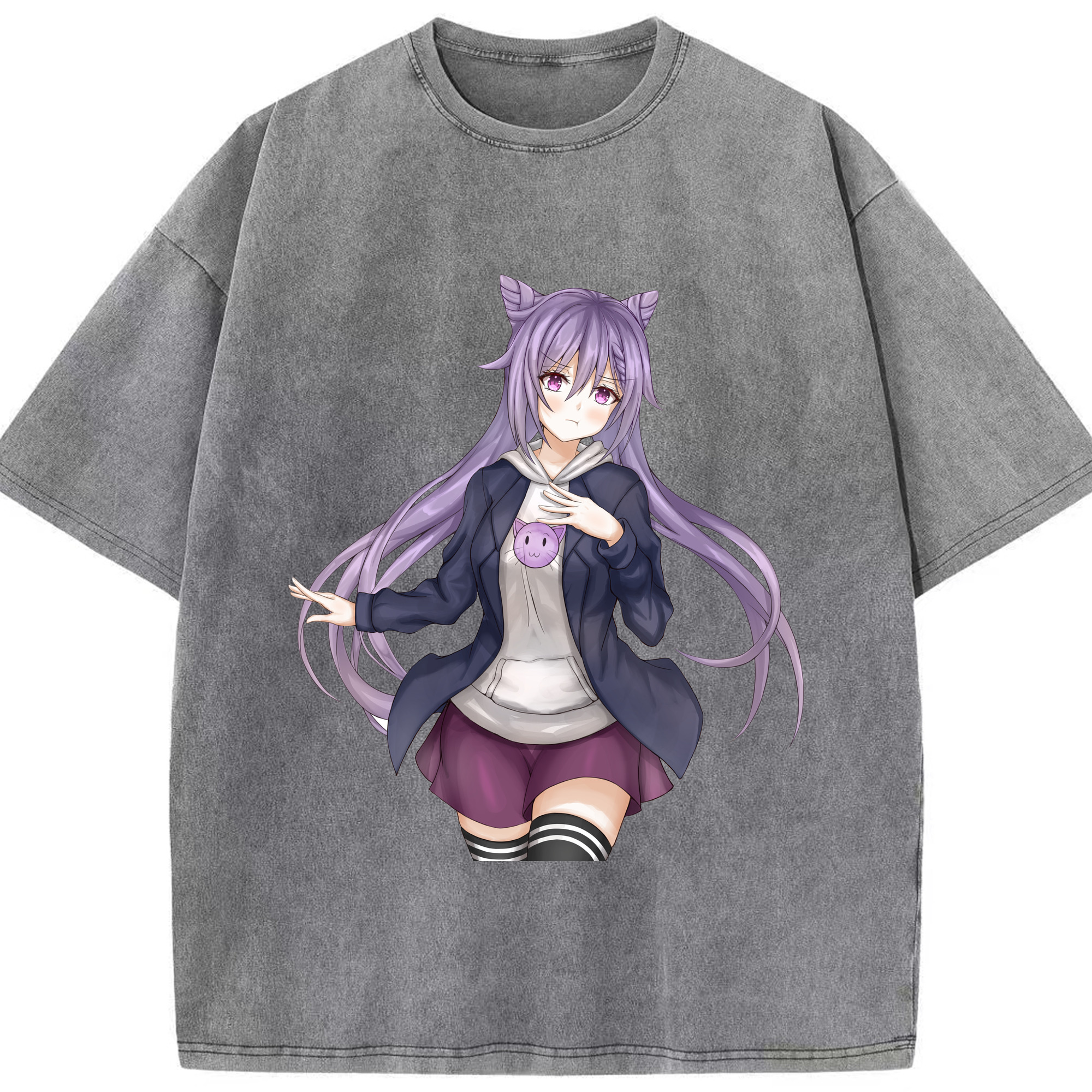 げんし神 刻晴 こくせい genshin Kokusei 綿100% ヴィンテージ風 半袖Tシャツ（フロントプリント）