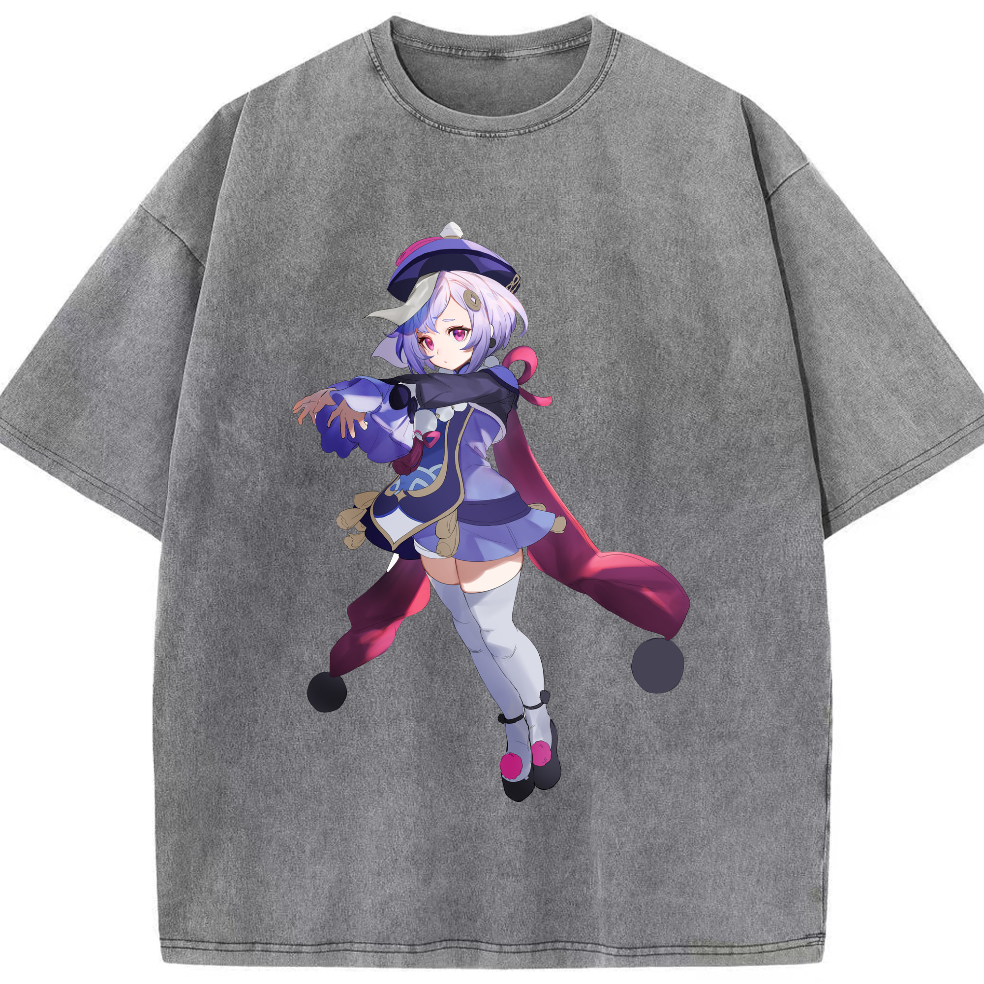 げんし神 七七 なな  genshin Nana 綿100% ヴィンテージ風 半袖Tシャツ（フロントプリント）