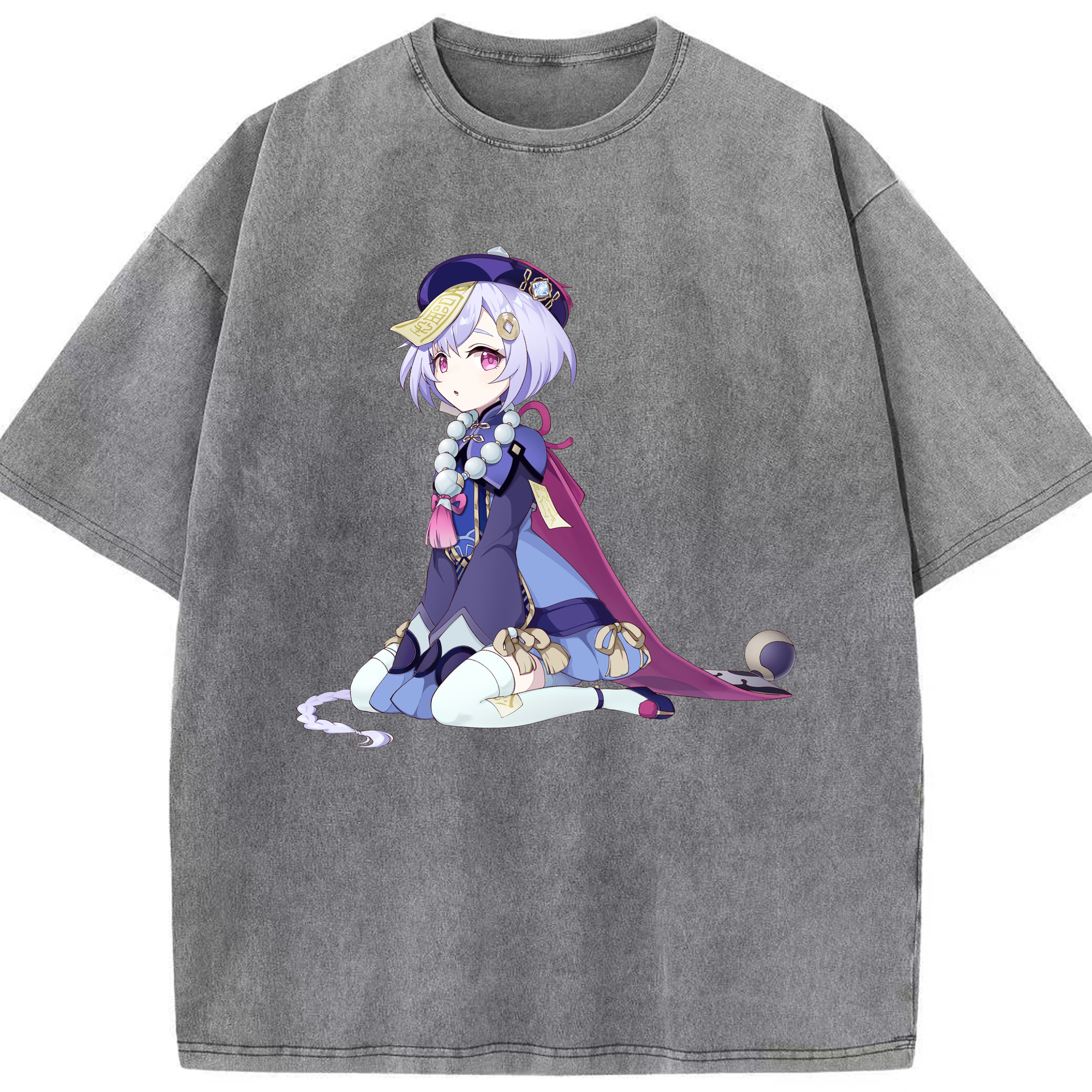 げんし神 七七 なな  genshin Nana 綿100% ヴィンテージ風 半袖Tシャツ（フロントプリント）