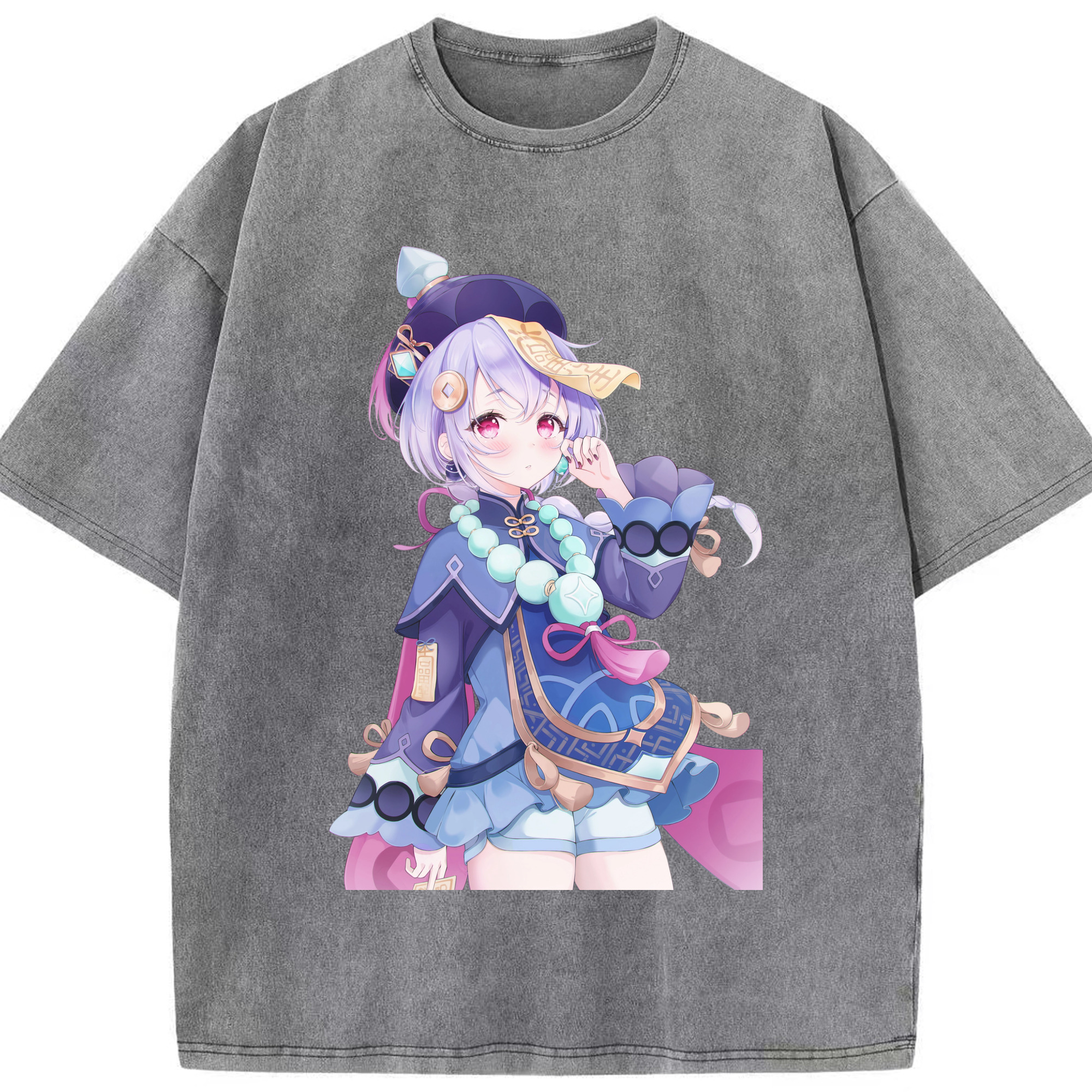 げんし神 七七 なな  genshin Nana 綿100% ヴィンテージ風 半袖Tシャツ（フロントプリント）