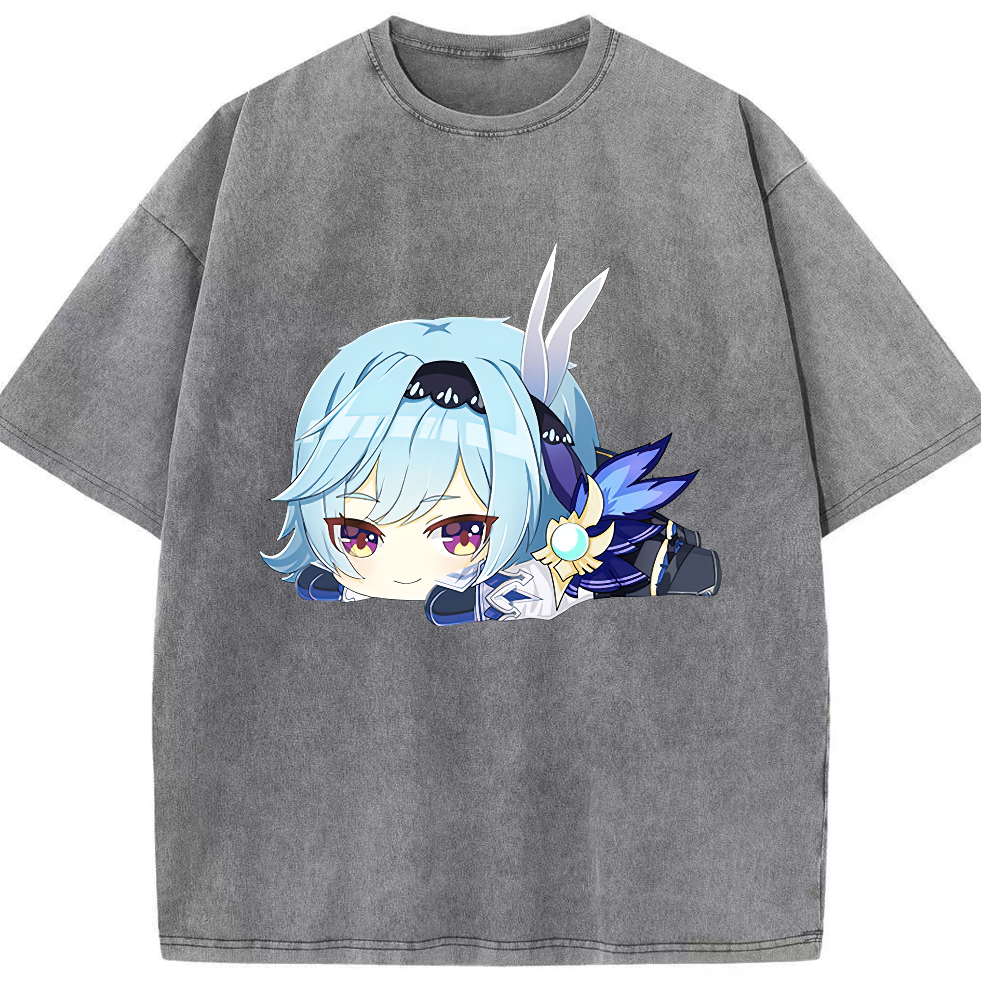 げんし神 优菈 ゆうら genshin Yūra 綿100% ヴィンテージ風 半袖Tシャツ（フロントプリント）