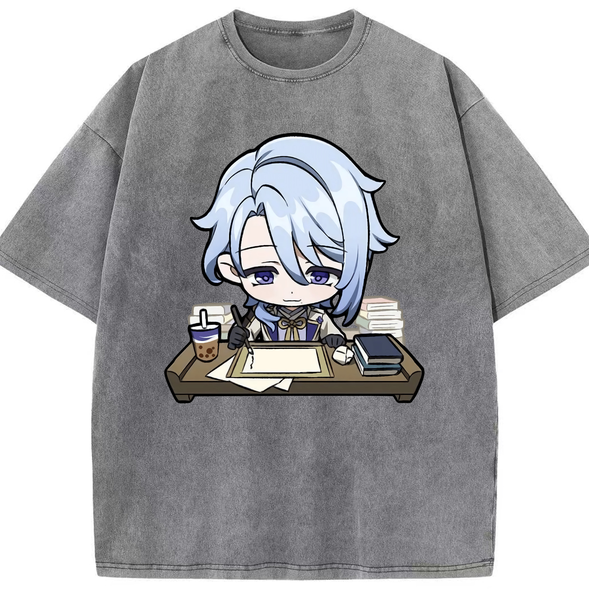 げんし神 神里綾人 かみさとあやと genshin Kamisato Ayato 綿100% ヴィンテージ風 半袖Tシャツ（フロントプリント）
