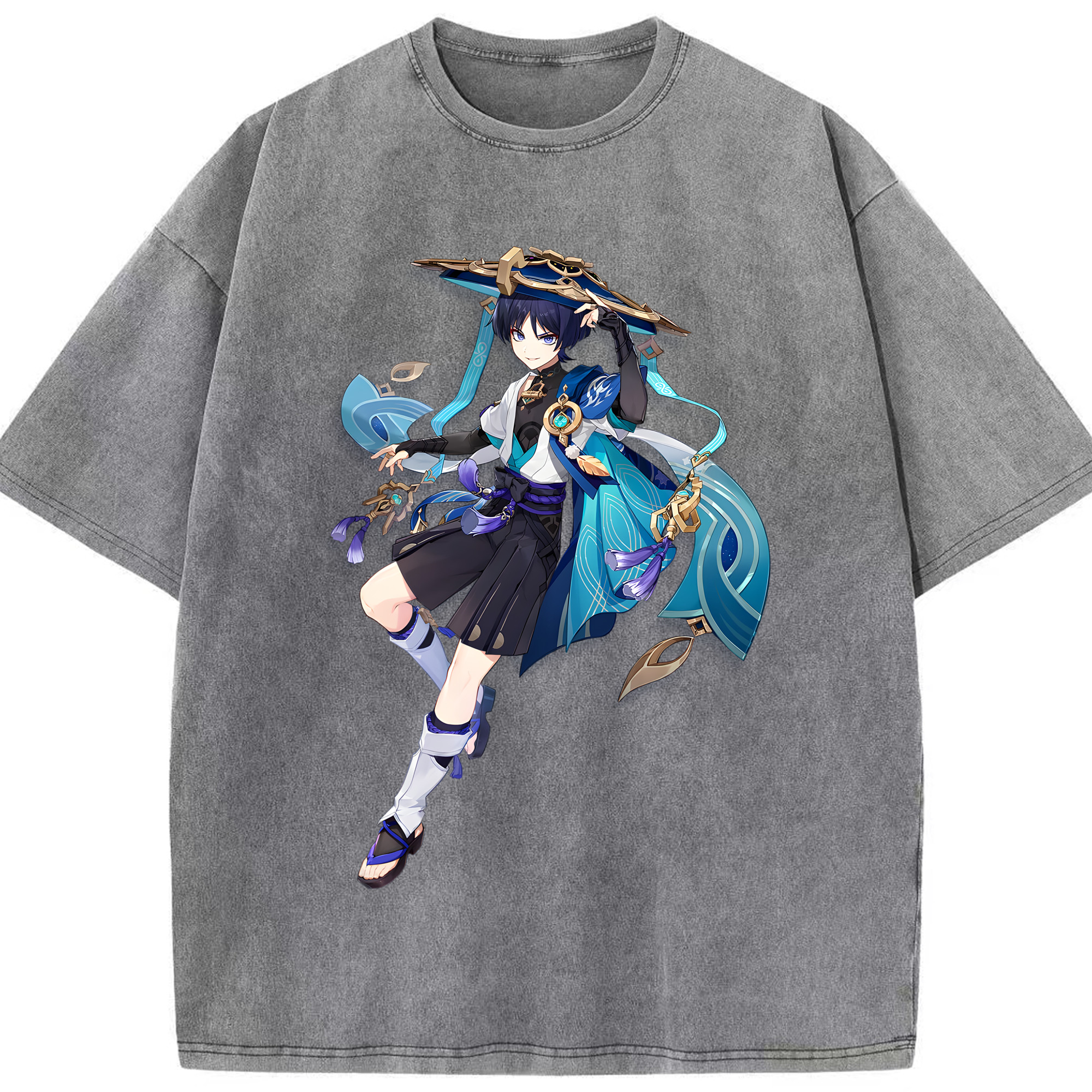 げんし神 さんペい genshin Sanpei 綿100% ヴィンテージ風 半袖Tシャツ（フロントプリント）