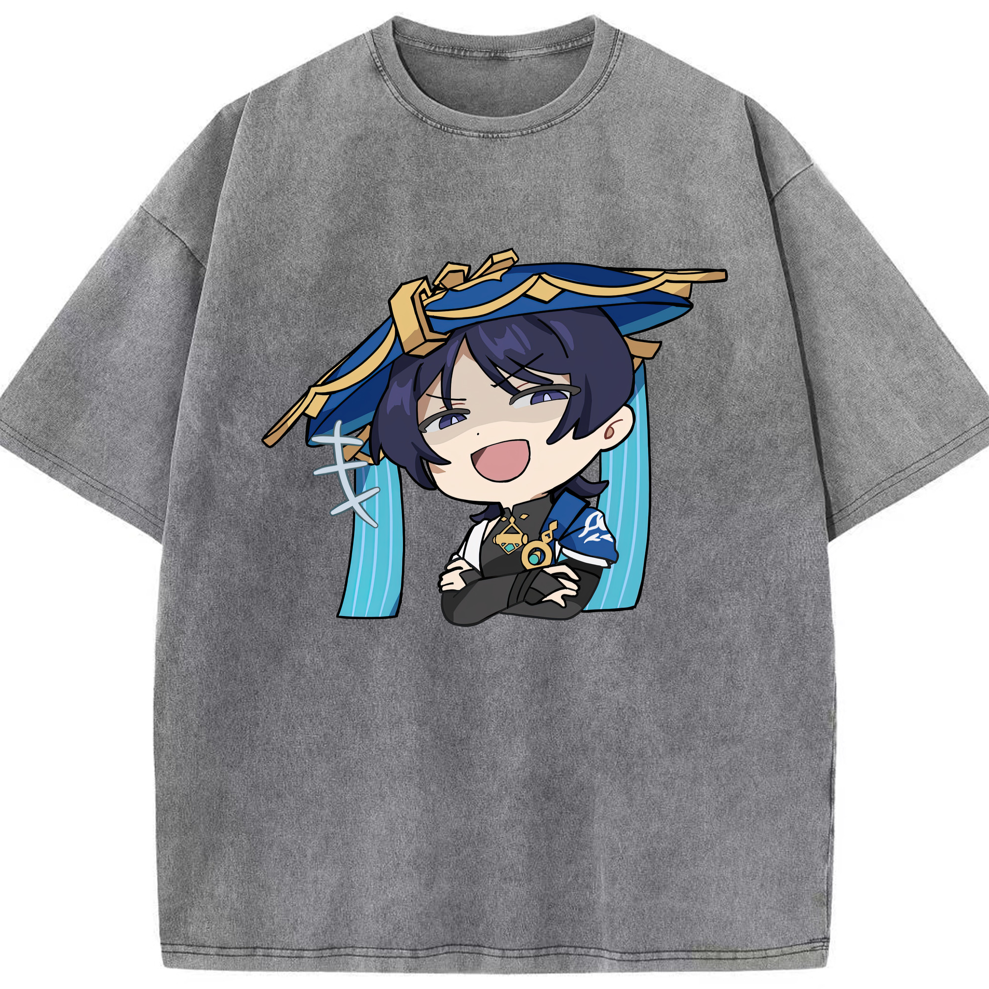 げんし神 さんペい genshin Sanpei 綿100% ヴィンテージ風 半袖Tシャツ（フロントプリント）