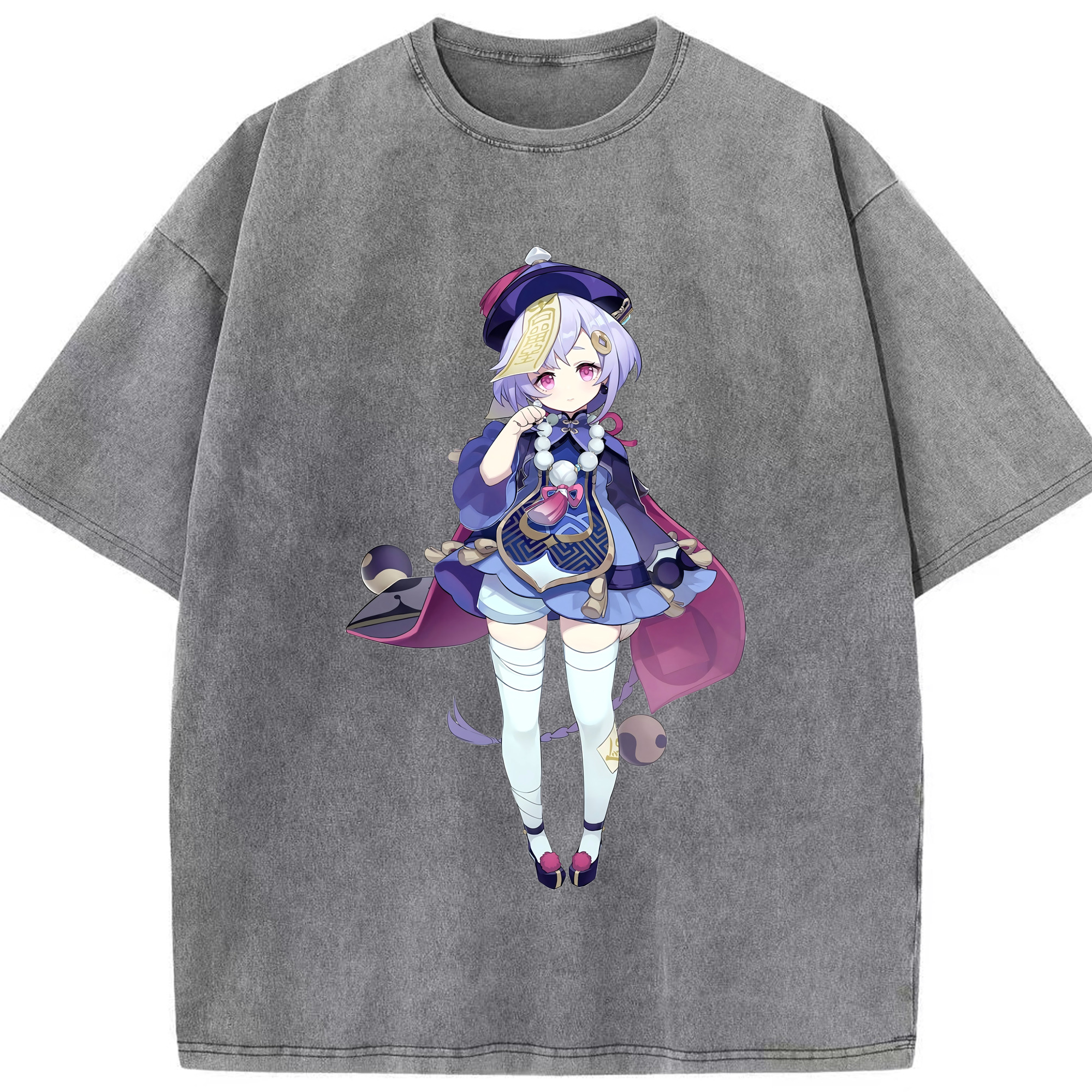 げんし神 七七 なな  genshin Nana 綿100% ヴィンテージ風 半袖Tシャツ（フロントプリント）