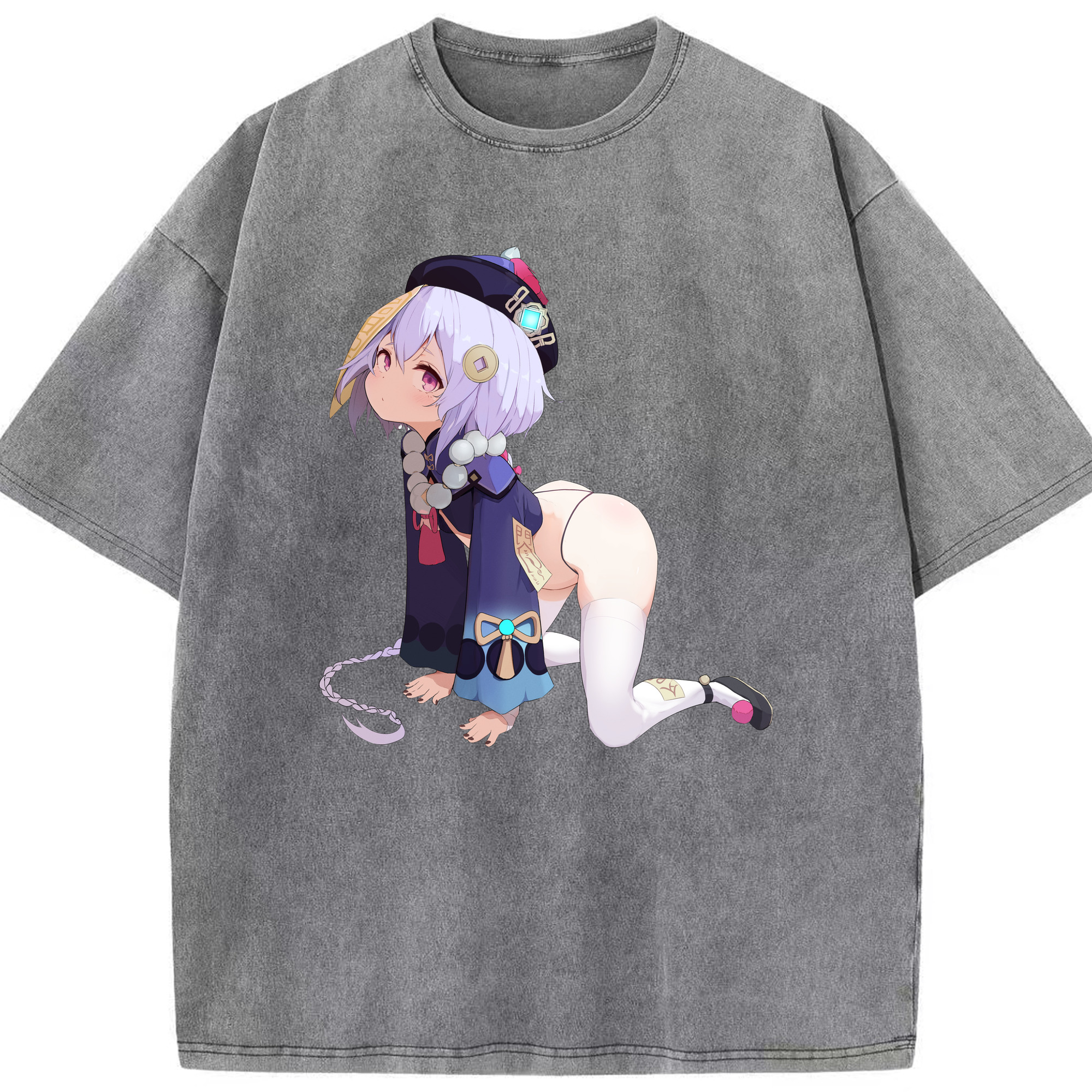 げんし神 七七 なな  genshin Nana 綿100% ヴィンテージ風 半袖Tシャツ（フロントプリント）
