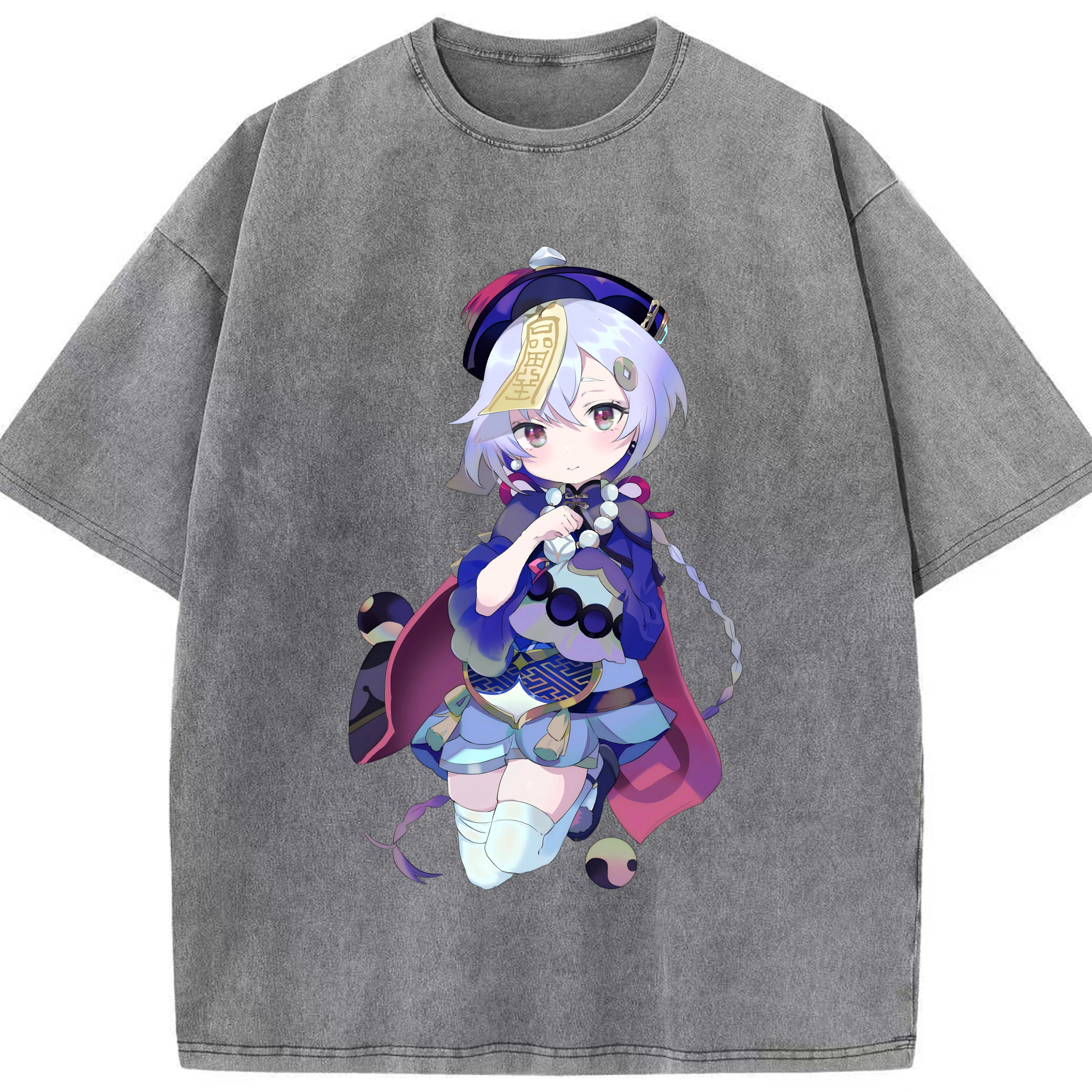 げんし神 七七 なな  genshin Nana 綿100% ヴィンテージ風 半袖Tシャツ（フロントプリント）