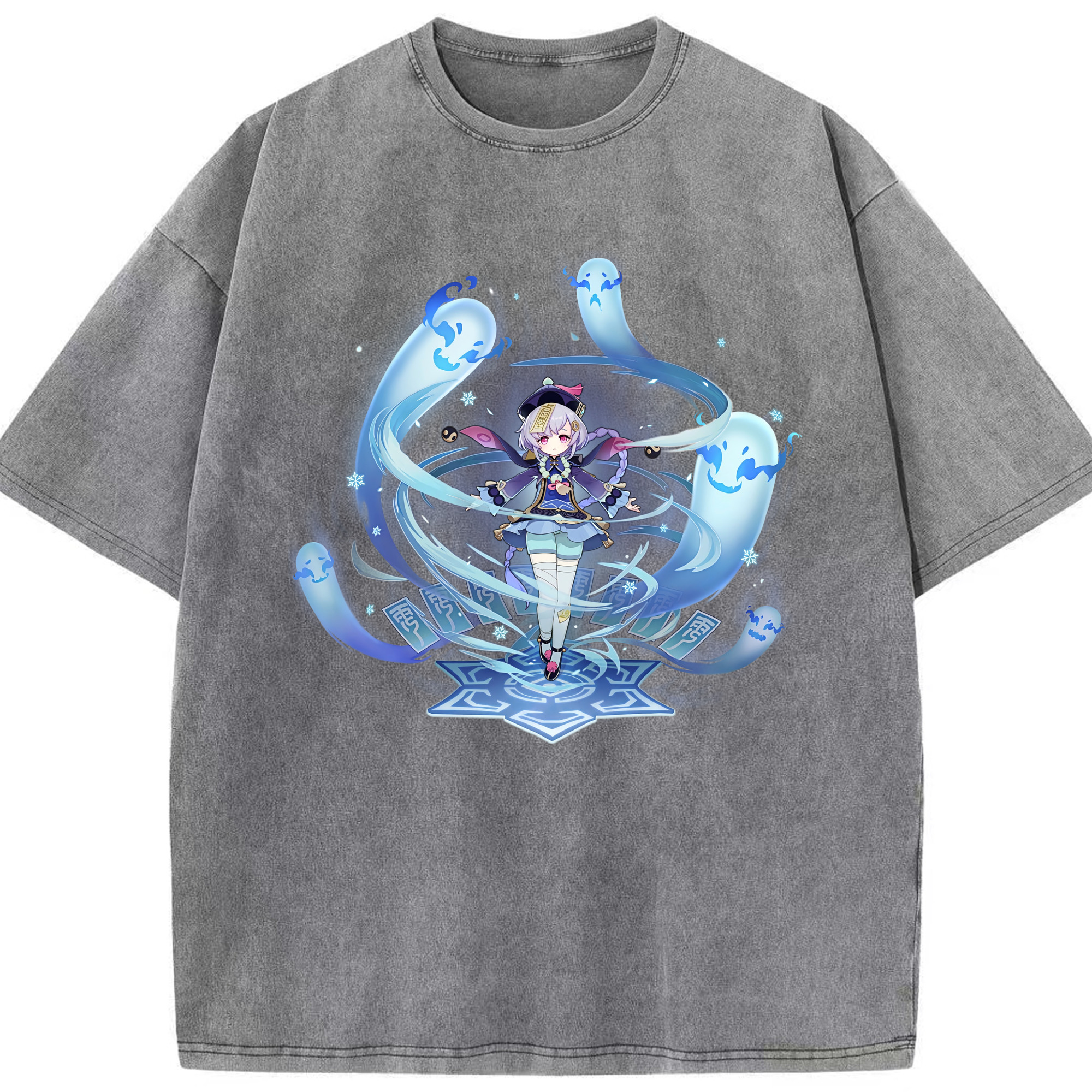 げんし神 七七 なな  genshin Nana 綿100% ヴィンテージ風 半袖Tシャツ（フロントプリント）