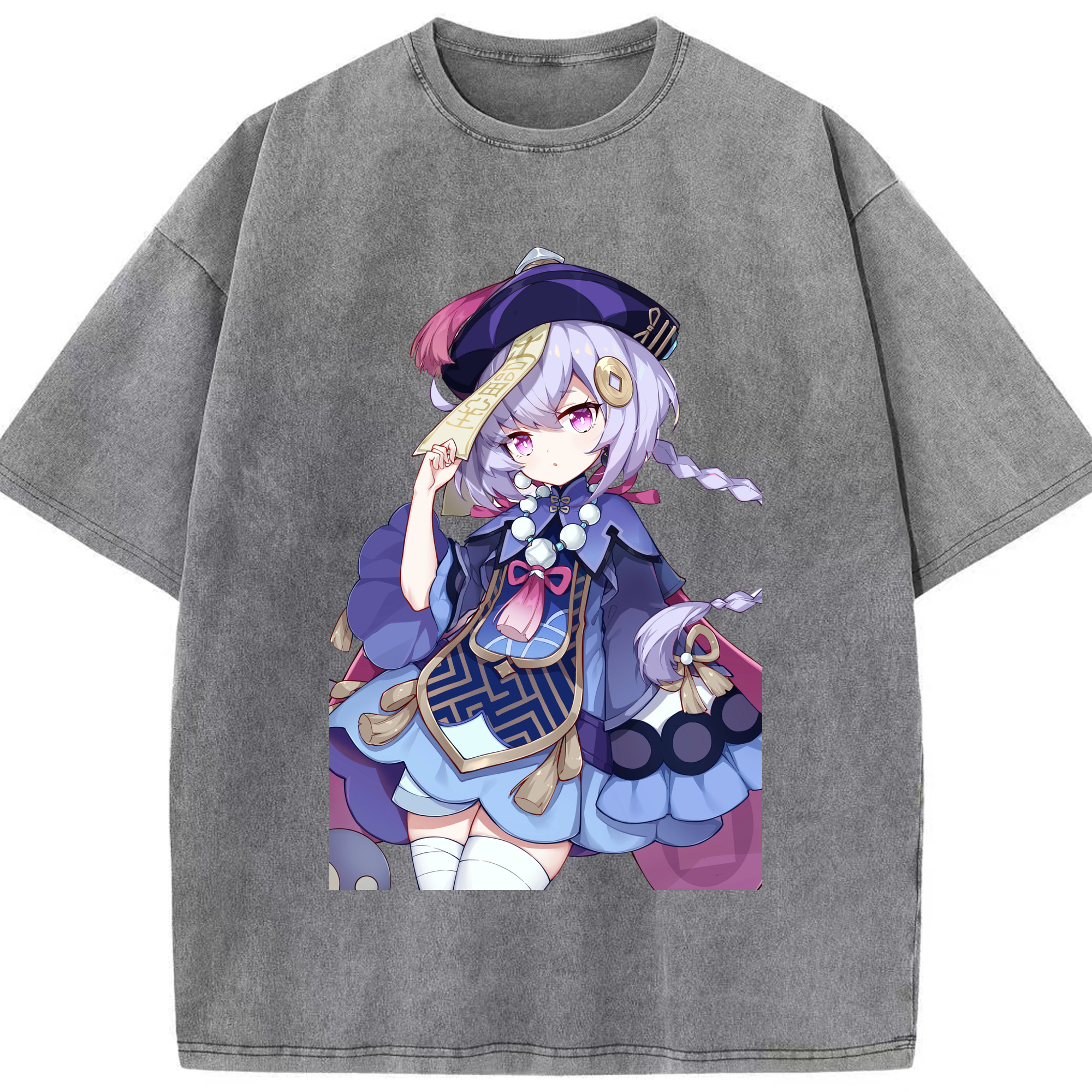 げんし神 七七 なな  genshin Nana 綿100% ヴィンテージ風 半袖Tシャツ（フロントプリント）