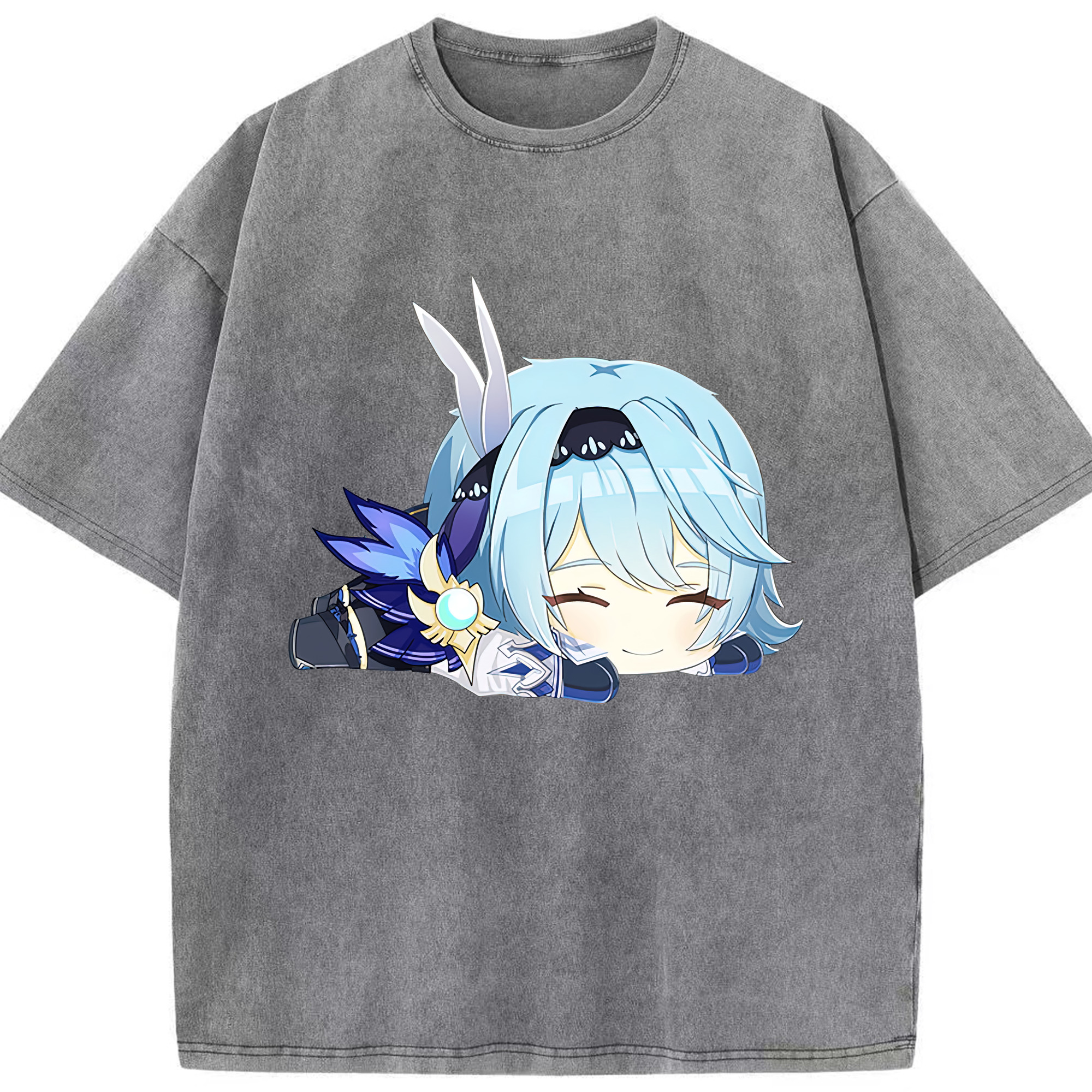 げんし神 优菈 ゆうら genshin Yūra 綿100% ヴィンテージ風 半袖Tシャツ（フロントプリント）