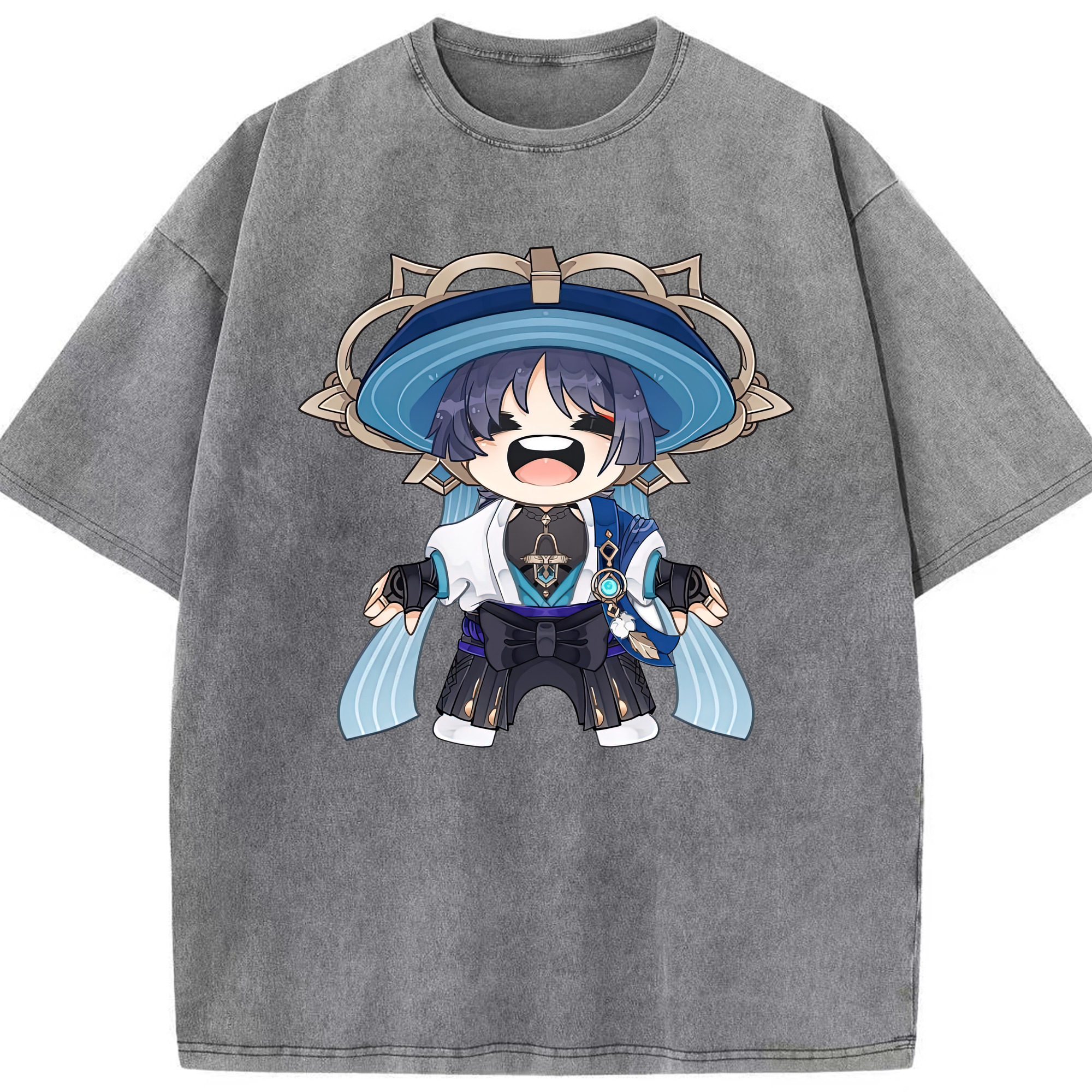 げんし神 さんペい genshin Sanpei 綿100% ヴィンテージ風 半袖Tシャツ（フロントプリント）