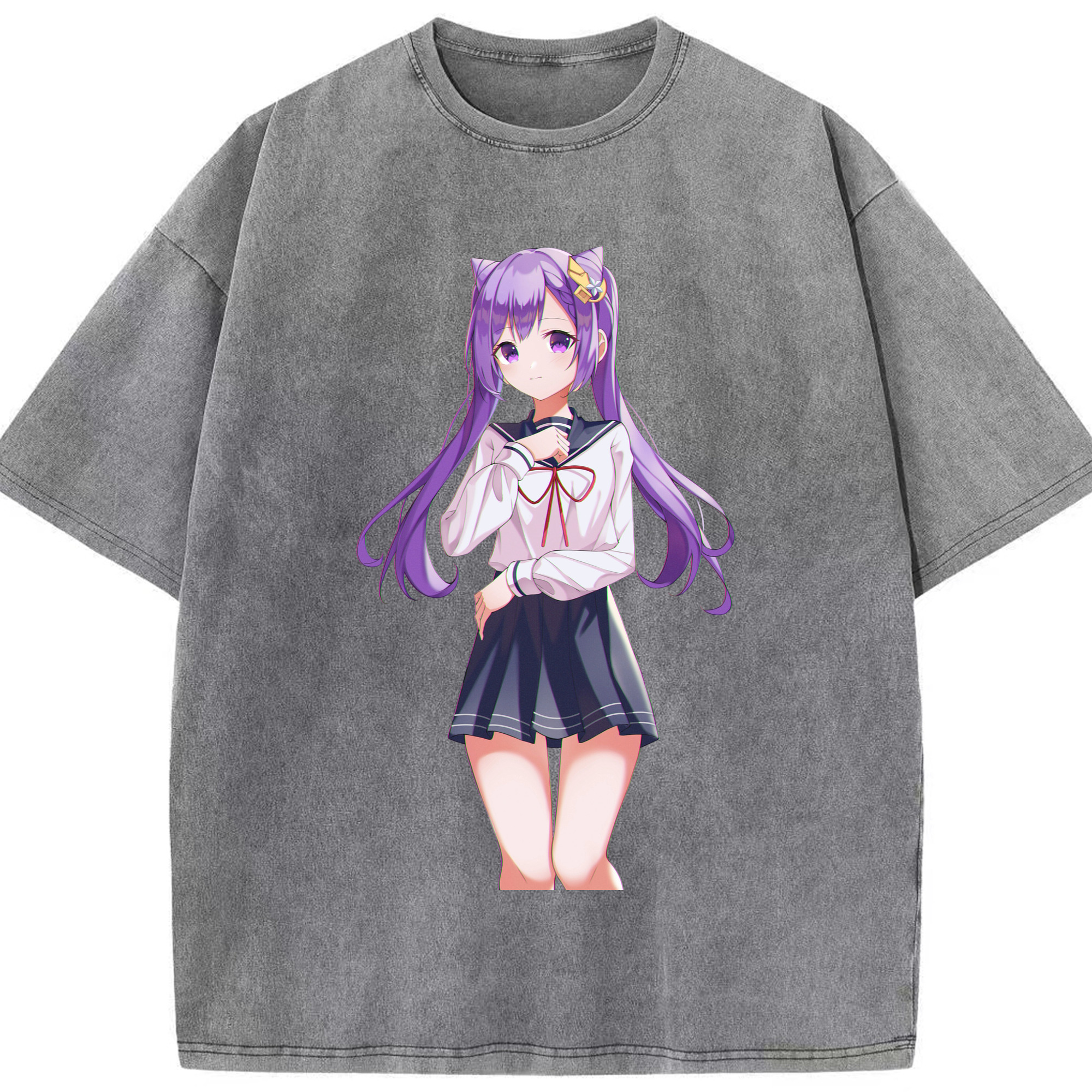 げんし神 刻晴 こくせい genshin Kokusei 綿100% ヴィンテージ風 半袖Tシャツ（フロントプリント）