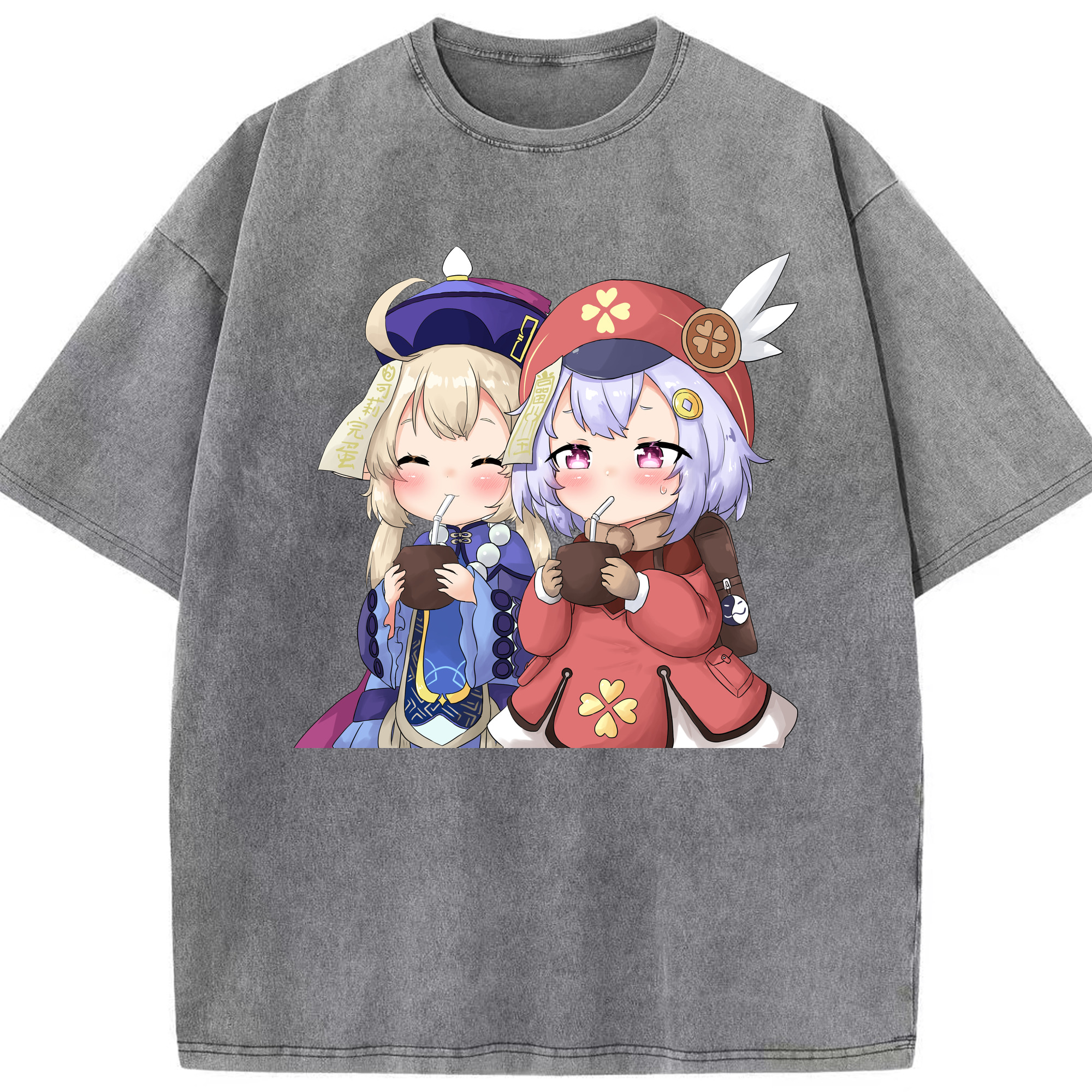げんし神 七七 なな  genshin Nana 綿100% ヴィンテージ風 半袖Tシャツ（フロントプリント）