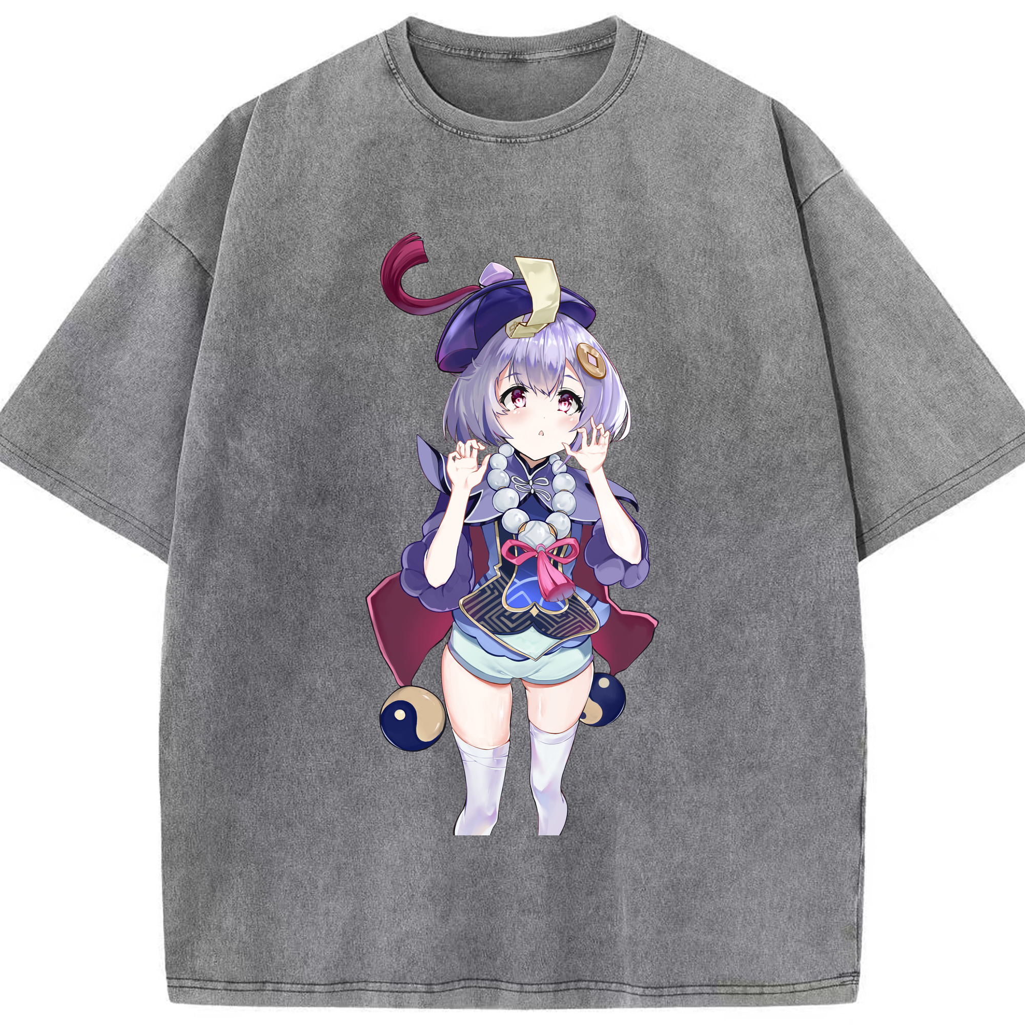 げんし神 七七 なな  genshin Nana 綿100% ヴィンテージ風 半袖Tシャツ（フロントプリント）