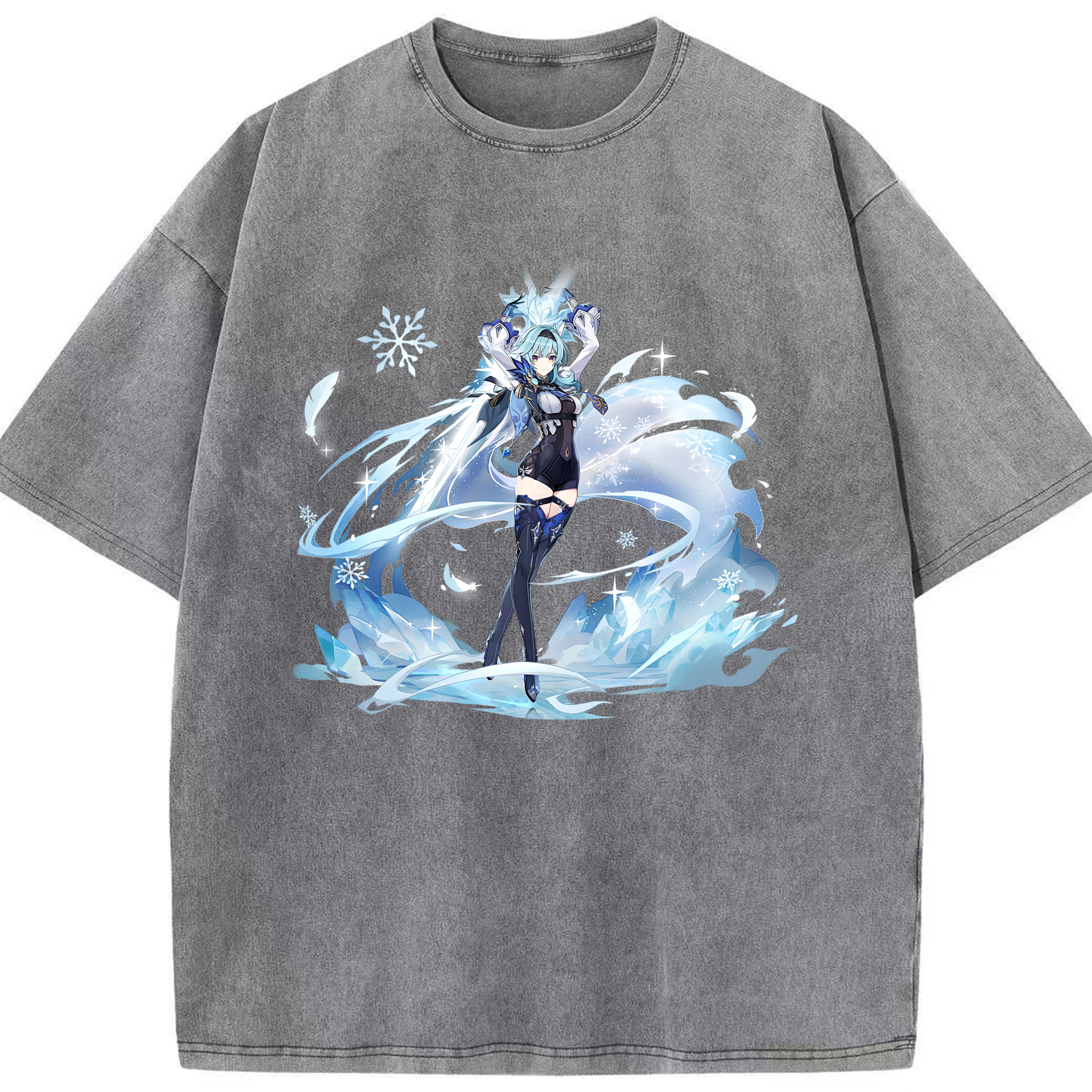 げんし神 优菈 ゆうら genshin Yūra 綿100% ヴィンテージ風 半袖Tシャツ（フロントプリント）