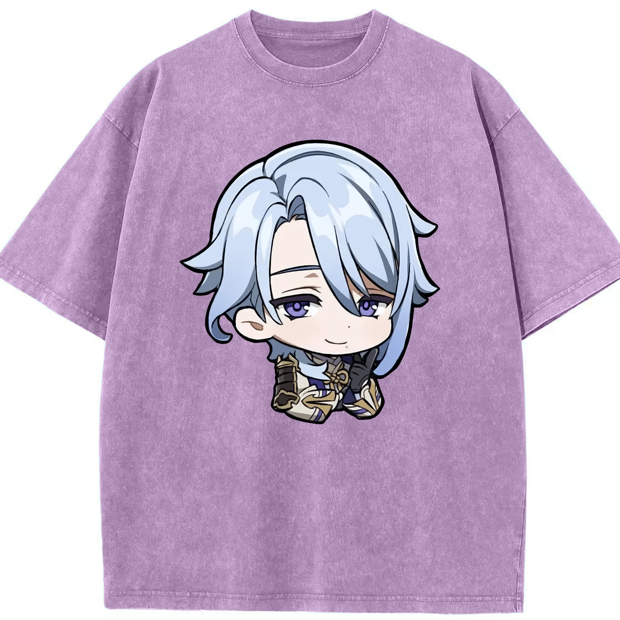 げんし神 神里綾人 かみさとあやと genshin Kamisato Ayato 綿100% ヴィンテージ風 半袖Tシャツ（フロントプリント）