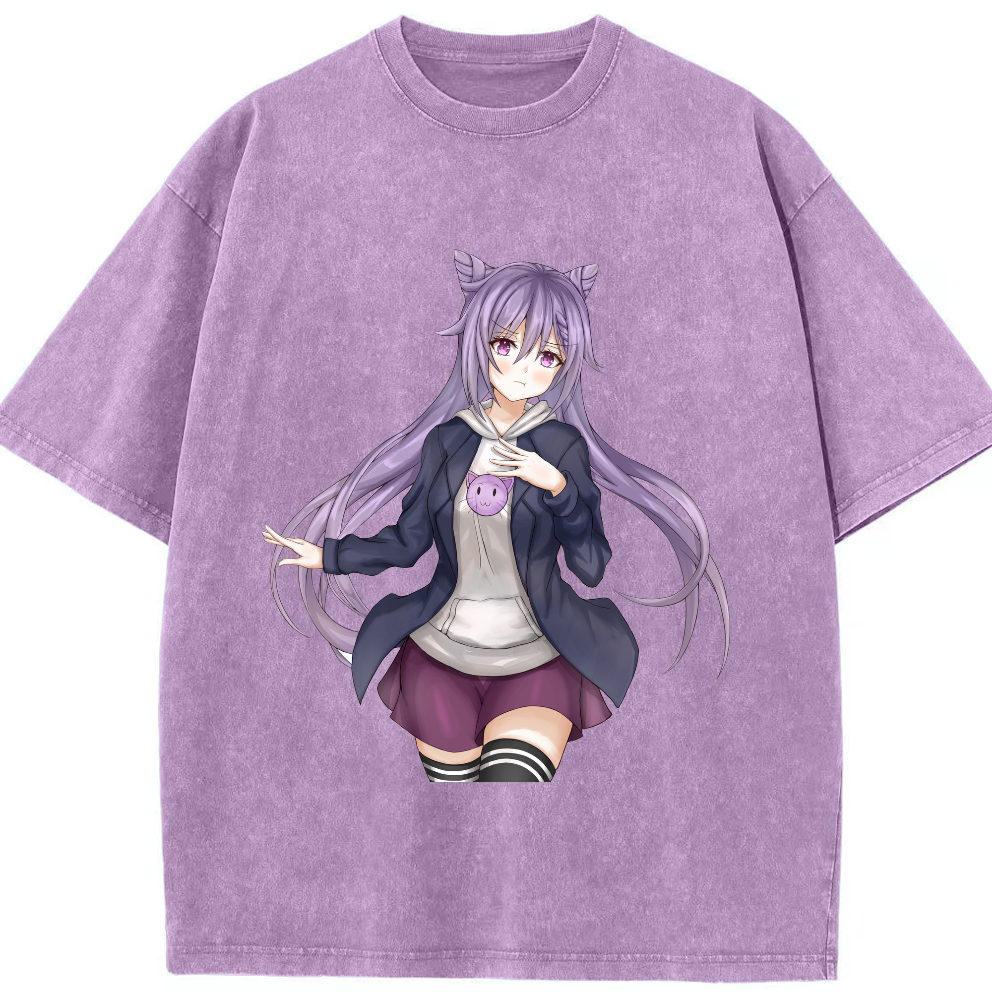 げんし神 刻晴 こくせい genshin Kokusei 綿100% ヴィンテージ風 半袖Tシャツ（フロントプリント）