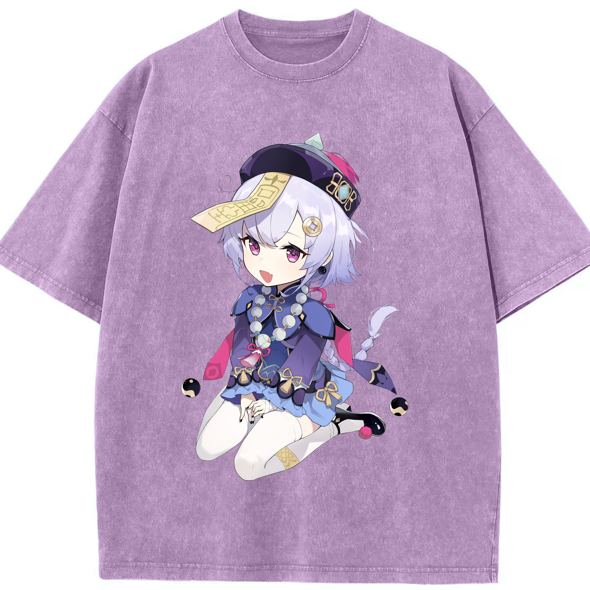 げんし神 七七 なな  genshin Nana 綿100% ヴィンテージ風 半袖Tシャツ（フロントプリント）