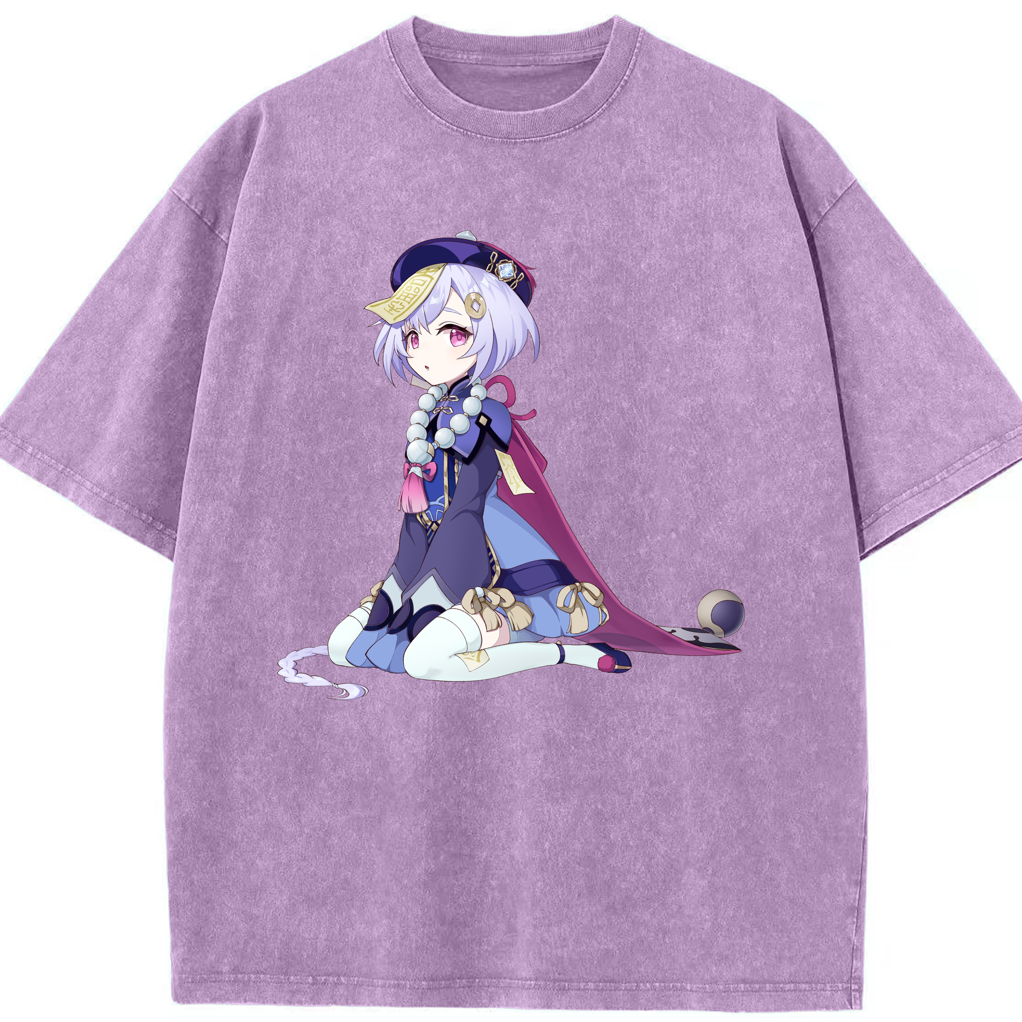 げんし神 七七 なな  genshin Nana 綿100% ヴィンテージ風 半袖Tシャツ（フロントプリント）