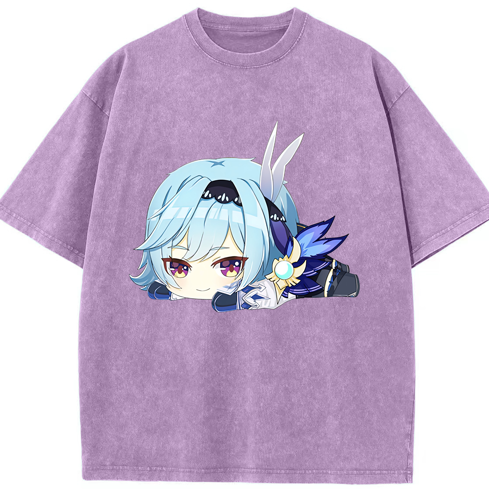 げんし神 优菈 ゆうら genshin Yūra 綿100% ヴィンテージ風 半袖Tシャツ（フロントプリント）