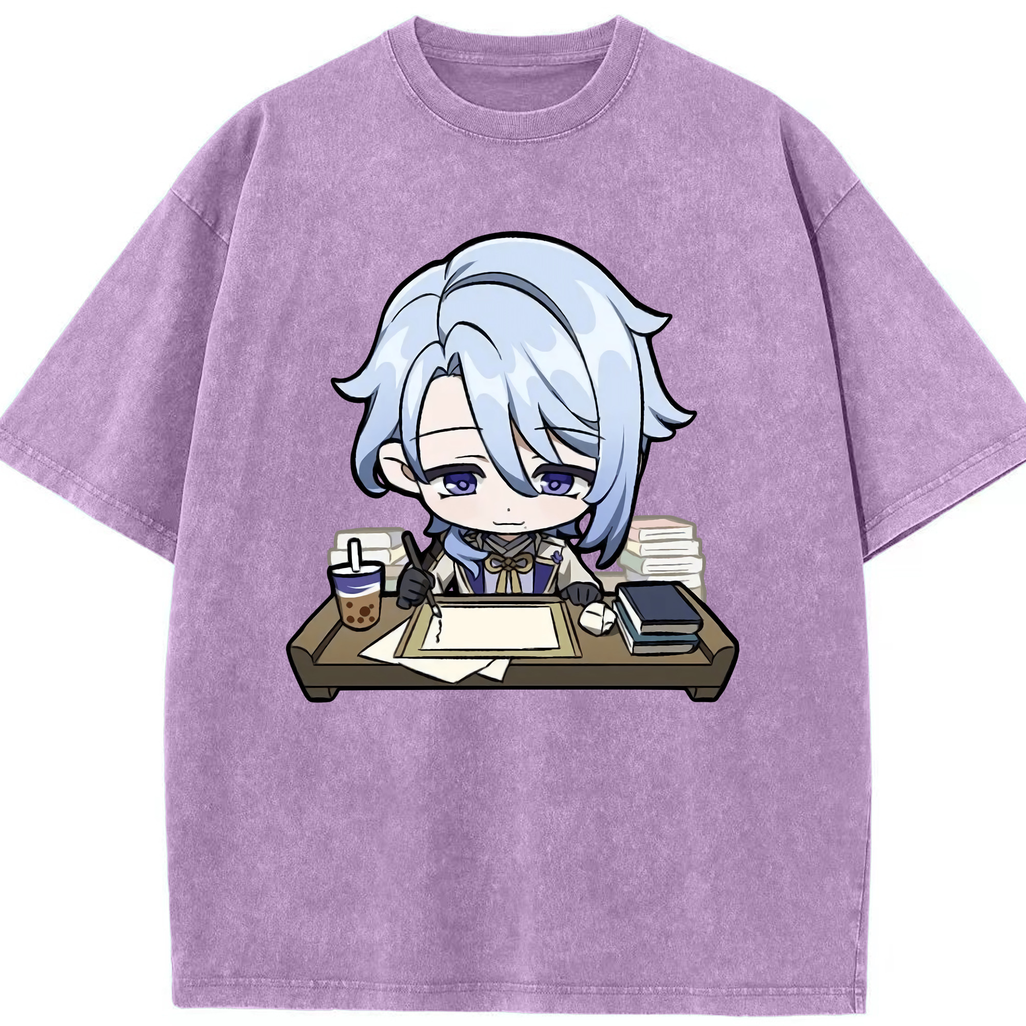 げんし神 神里綾人 かみさとあやと genshin Kamisato Ayato 綿100% ヴィンテージ風 半袖Tシャツ（フロントプリント）