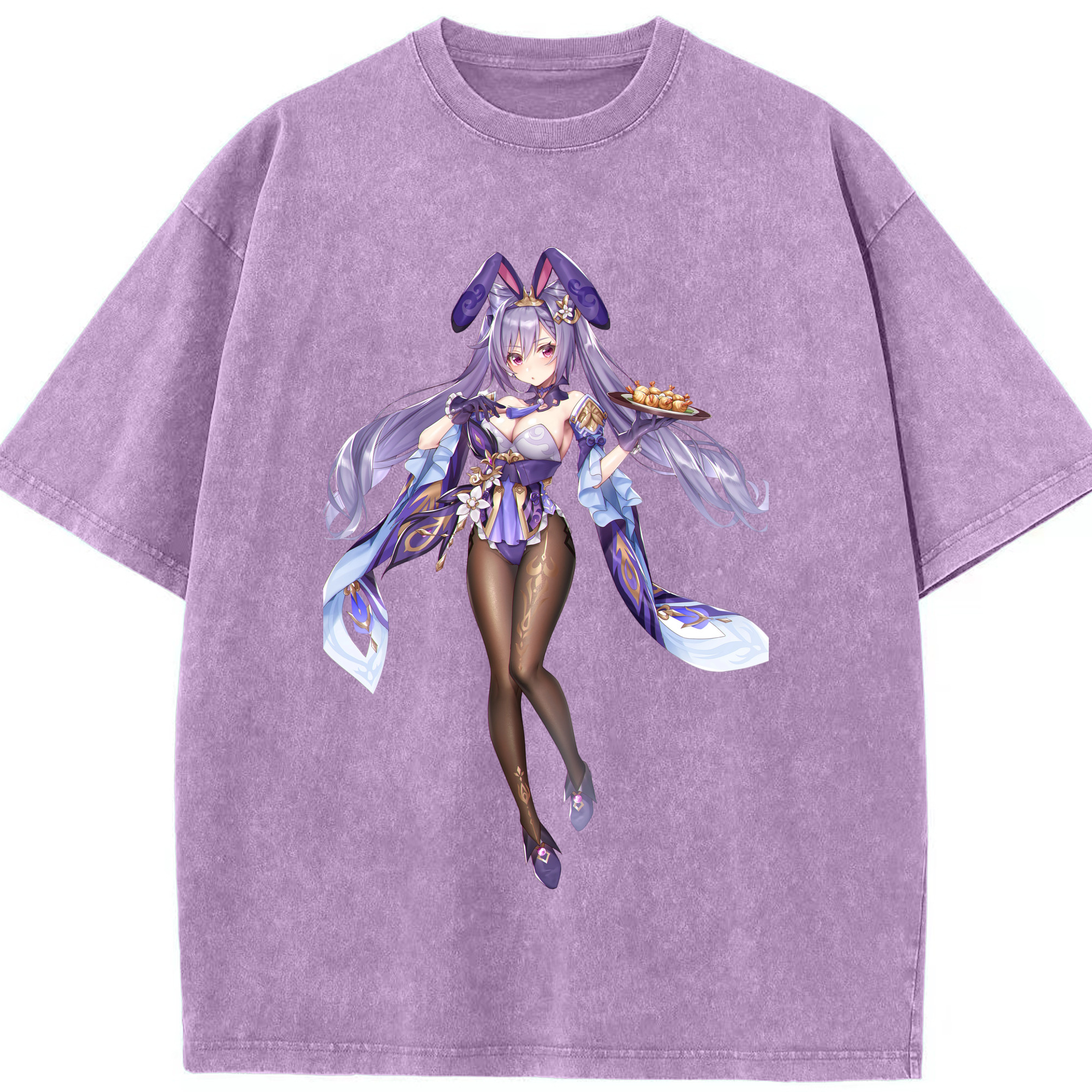 げんし神 刻晴 こくせい genshin Kokusei 綿100% ヴィンテージ風 半袖Tシャツ（フロントプリント）