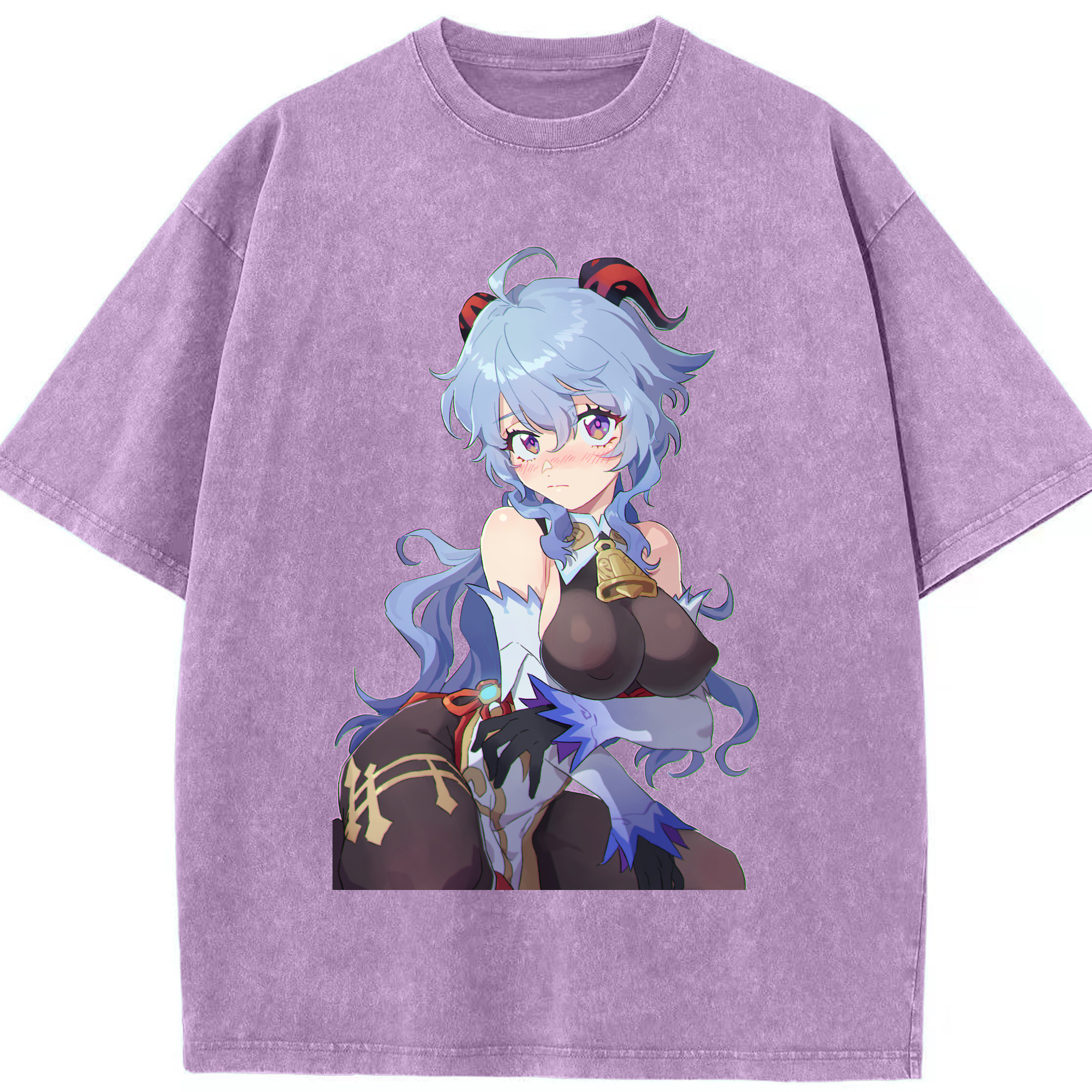 げんし神 甘雨 かんう genshin Ganyu 綿100% ヴィンテージ風 半袖Tシャツ（フロントプリント）